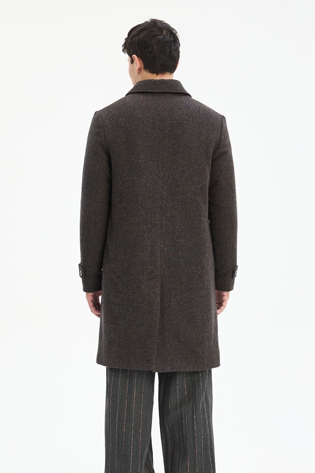 Praha Coat in Dark Brown Japanese Wool with MEIDA Thermo Insulation