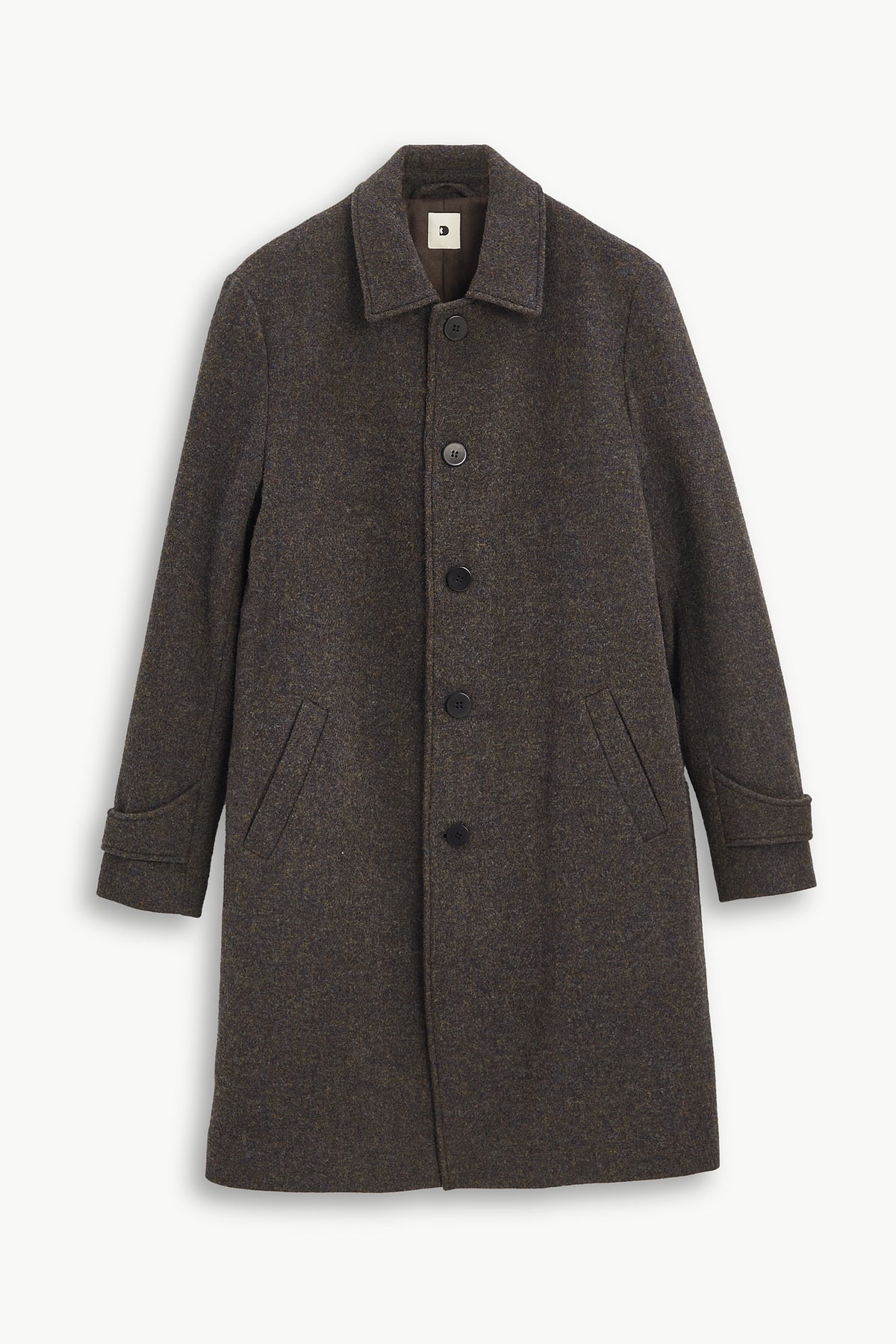 Praha Coat in Dark Brown Japanese Wool with MEIDA Thermo Insulation