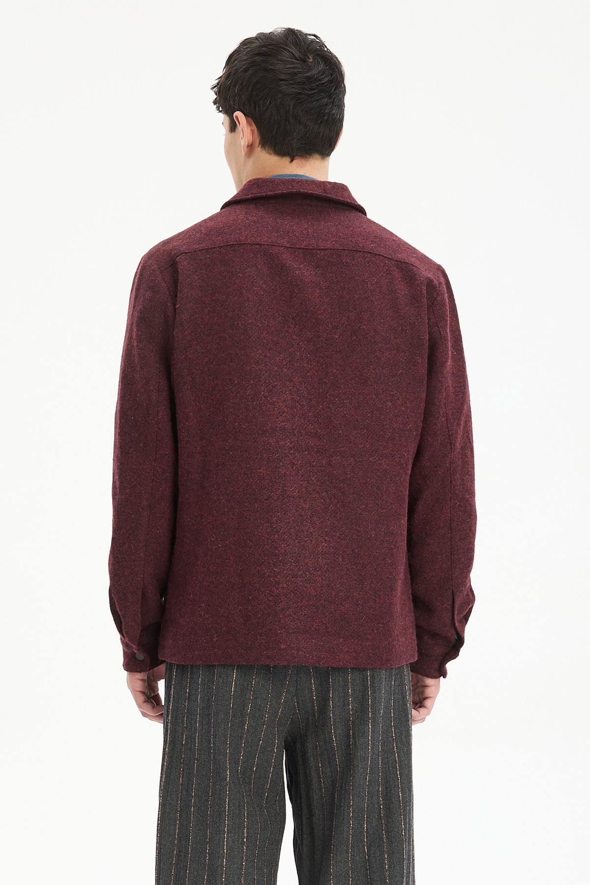 Snap Button Jacket in Italian Recycled Wool and Cotton with MEIDA