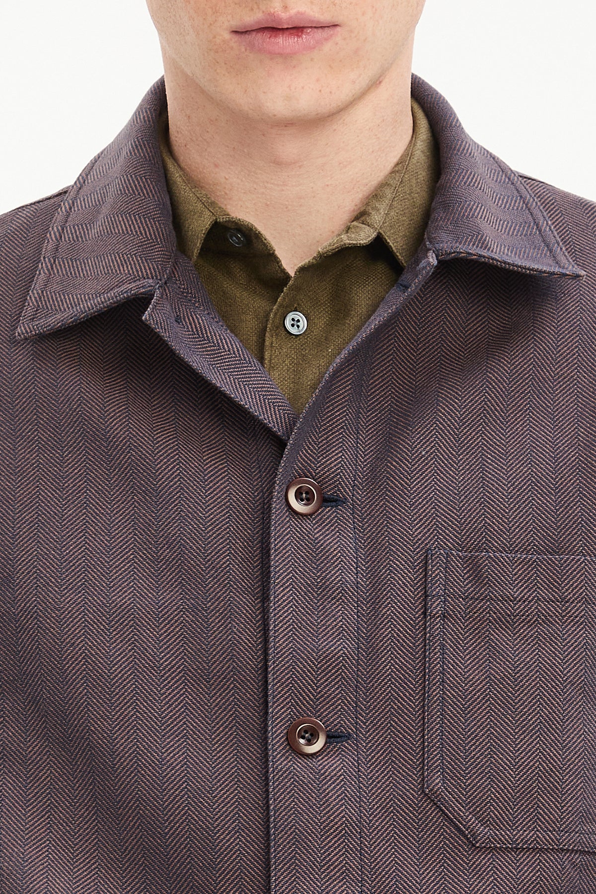 Dijon Workwear Jacket in Rust Portuguese Herringbone