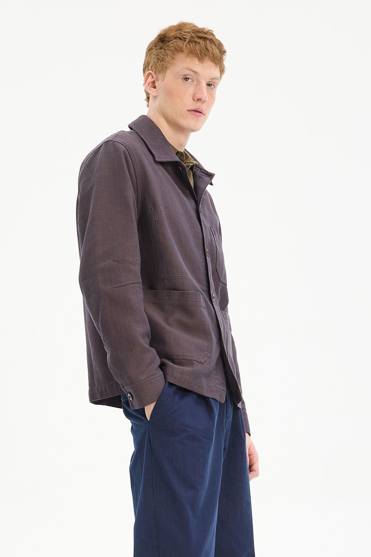 Dijon Workwear Jacket in Rust Portuguese Herringbone