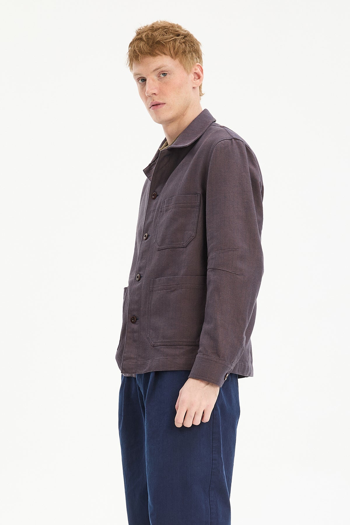 Dijon Workwear Jacket in Rust Portuguese Herringbone