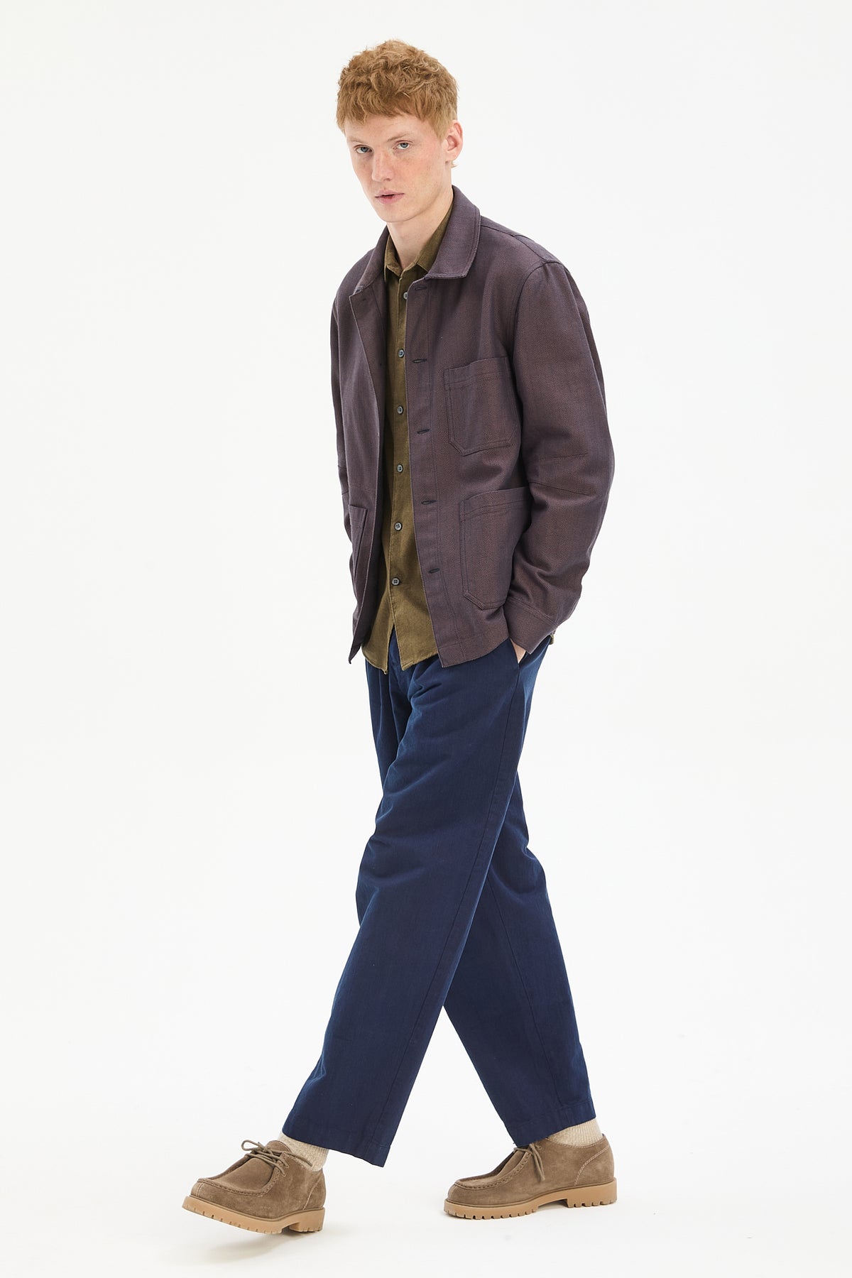 Dijon Workwear Jacket in Rust Portuguese Herringbone