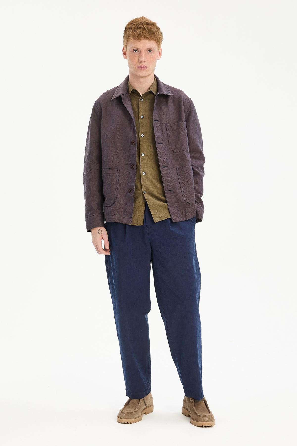 Dijon Workwear Jacket in Rust Portuguese Herringbone
