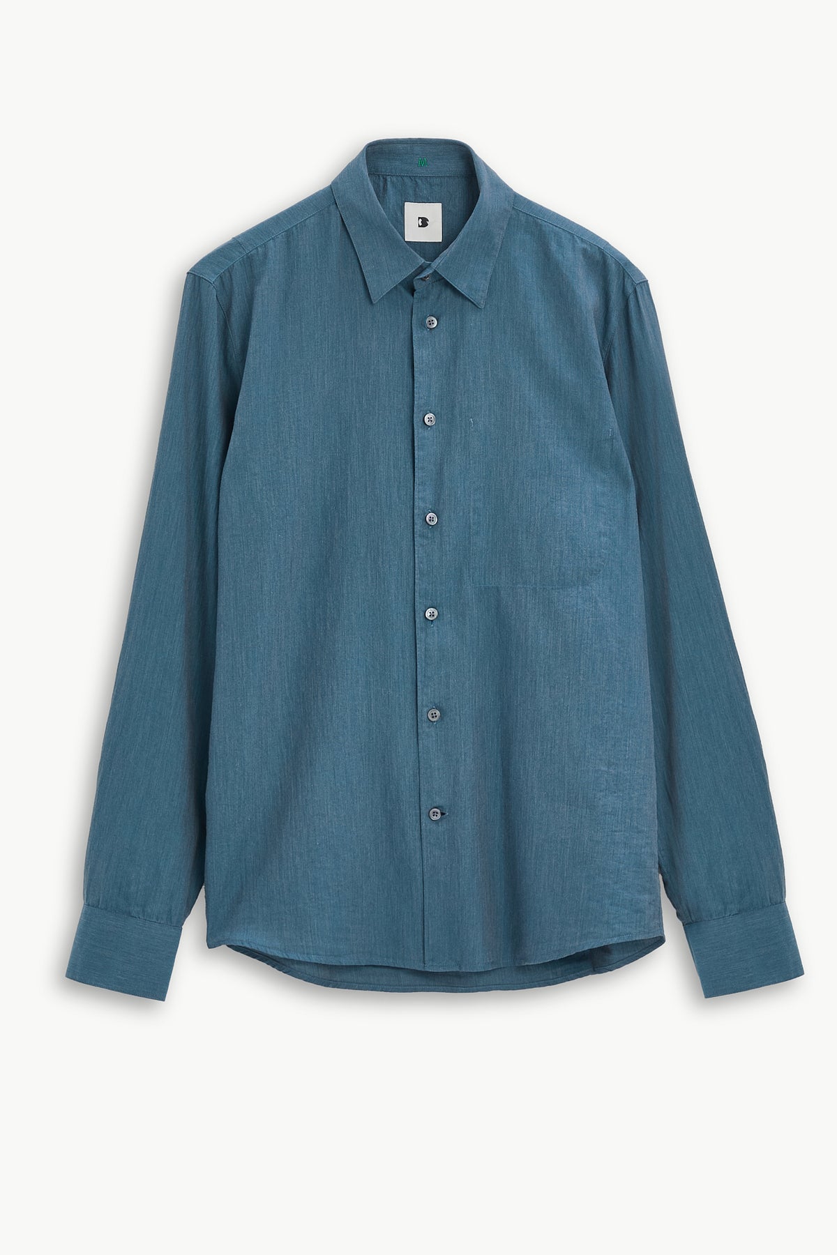 Feel Good Shirt in the Finest Sapphire Blue Fine Herringbone Soft Italian Cotton Flannel