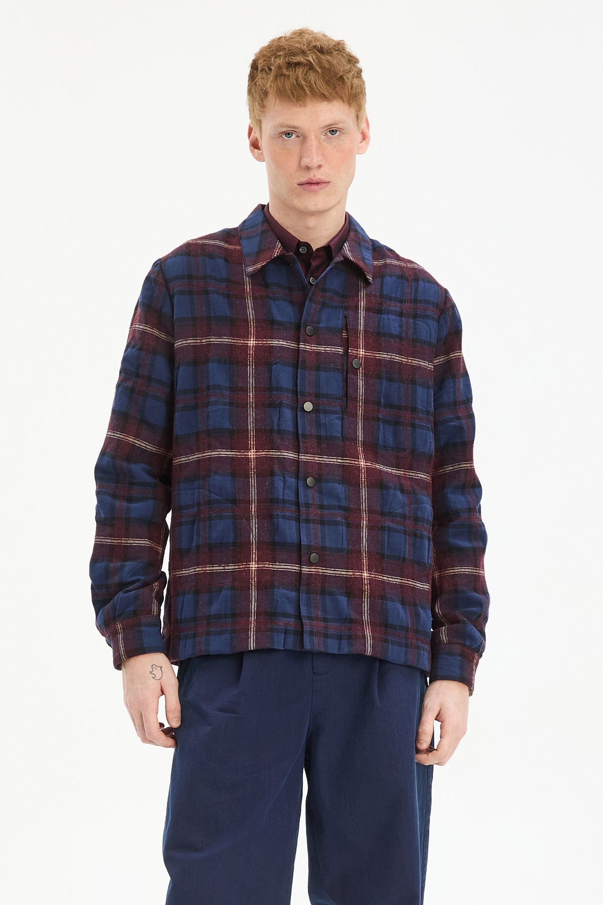 Snap Button Jacket in a Recycled Cotton and Virgin Wool with MEIDA