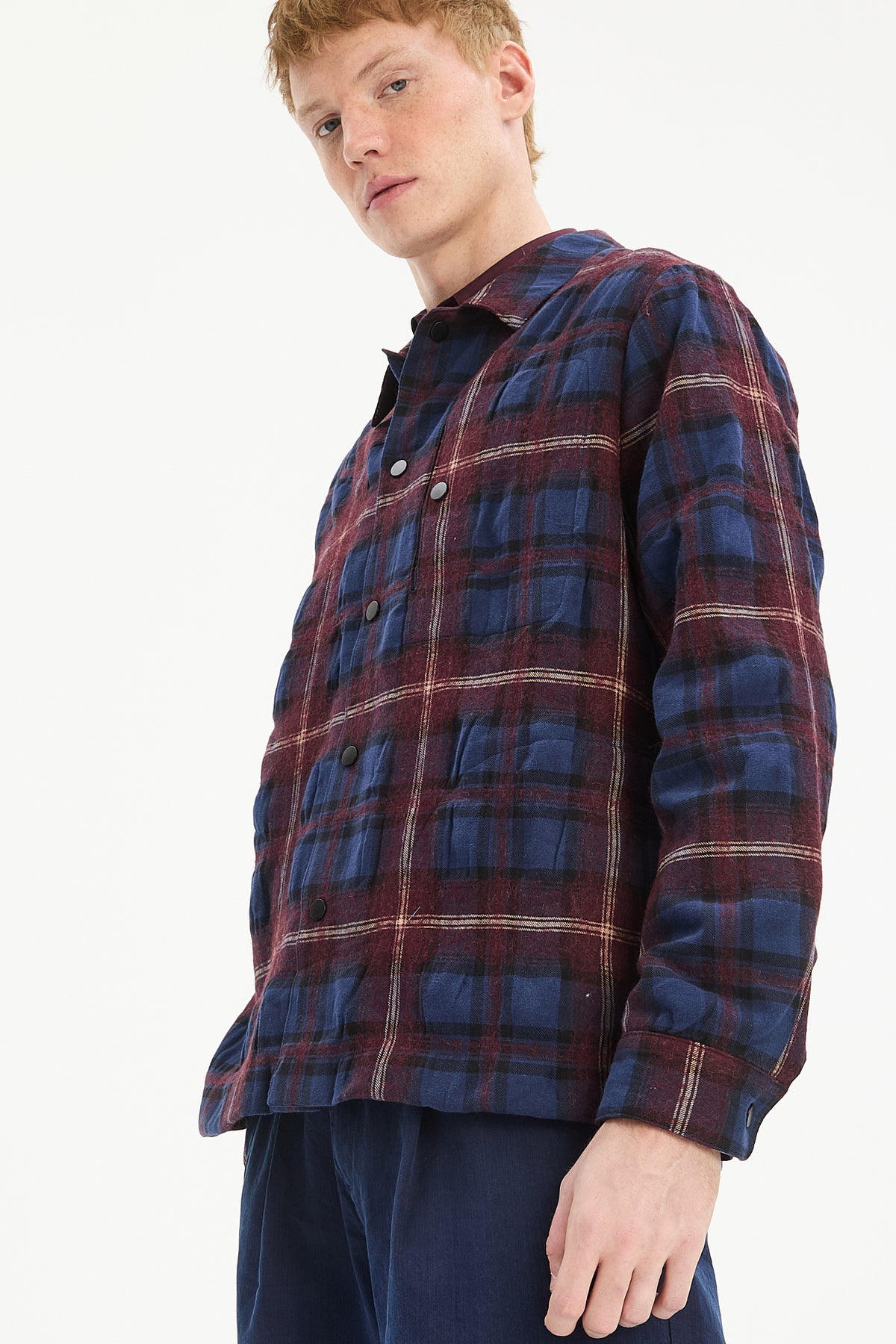 Snap Button Jacket in a Recycled Cotton and Virgin Wool with MEIDA