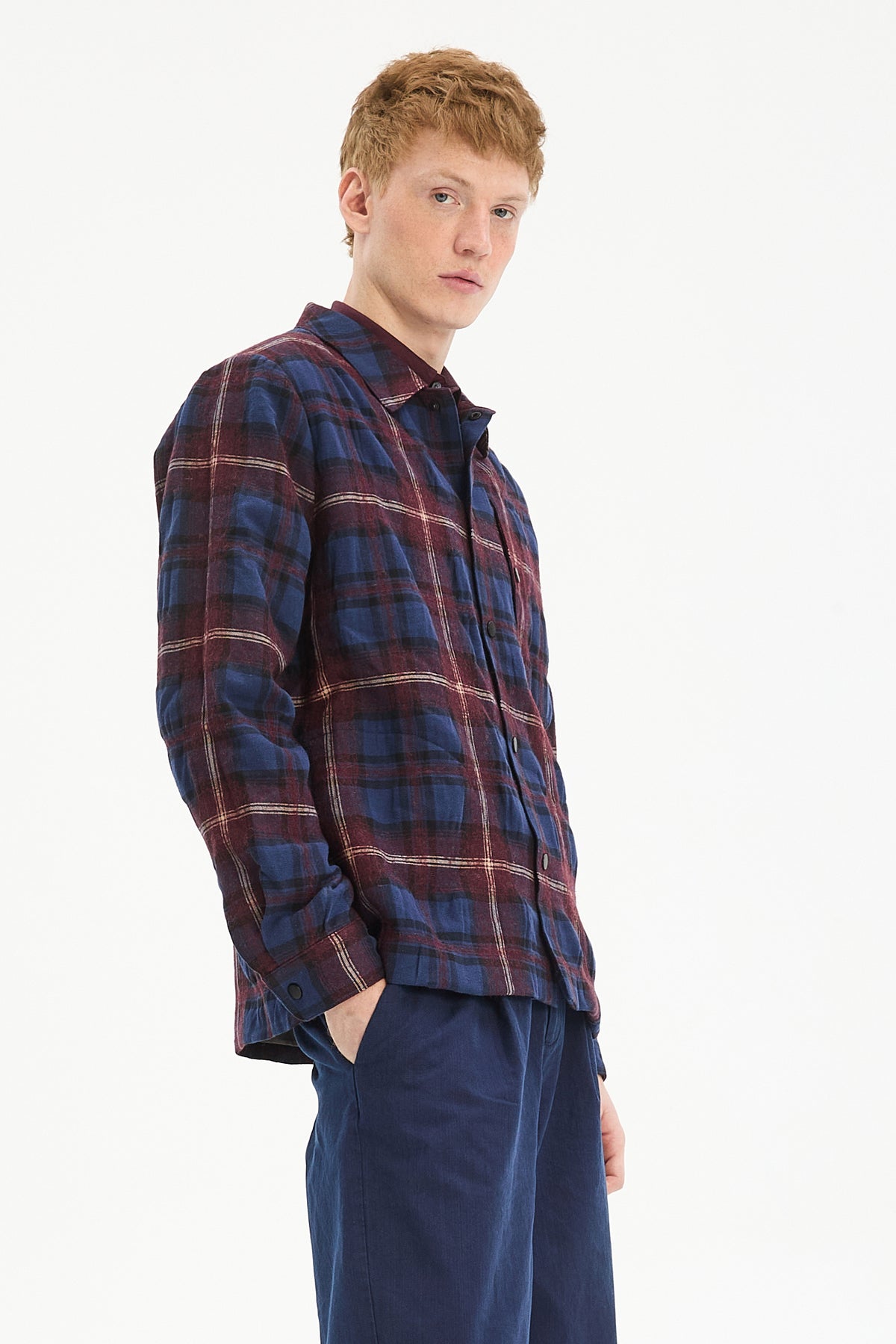 Snap Button Jacket in a Recycled Cotton and Virgin Wool with MEIDA