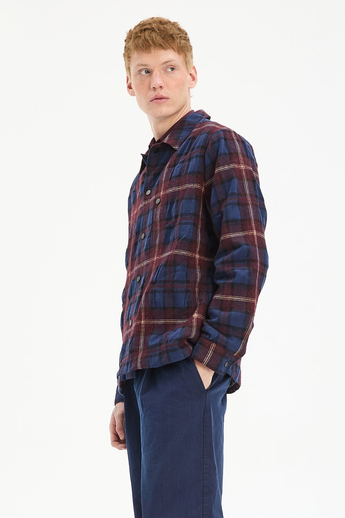 Snap Button Jacket in a Recycled Cotton and Virgin Wool with MEIDA