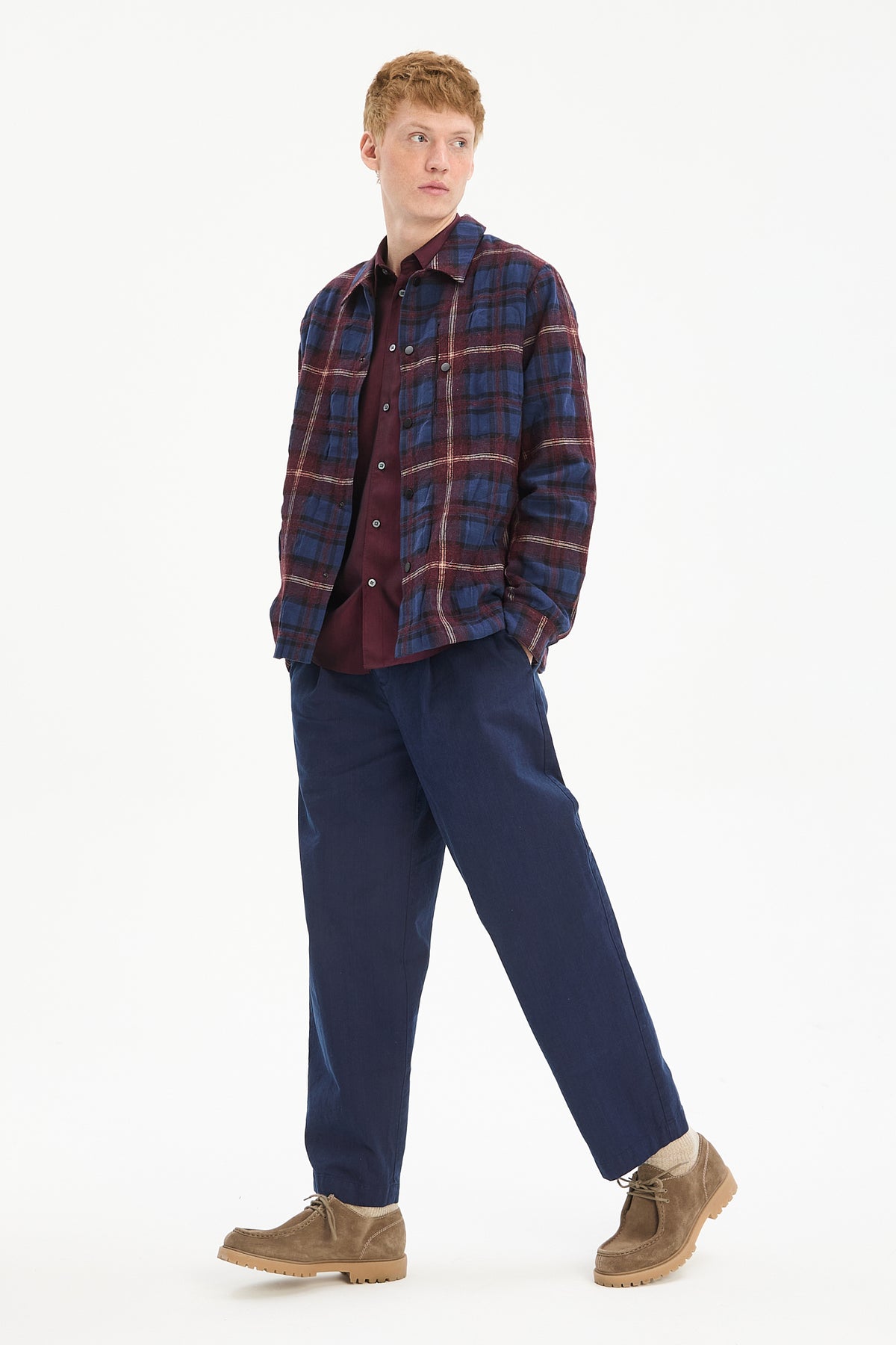 Snap Button Jacket in a Recycled Cotton and Virgin Wool with MEIDA