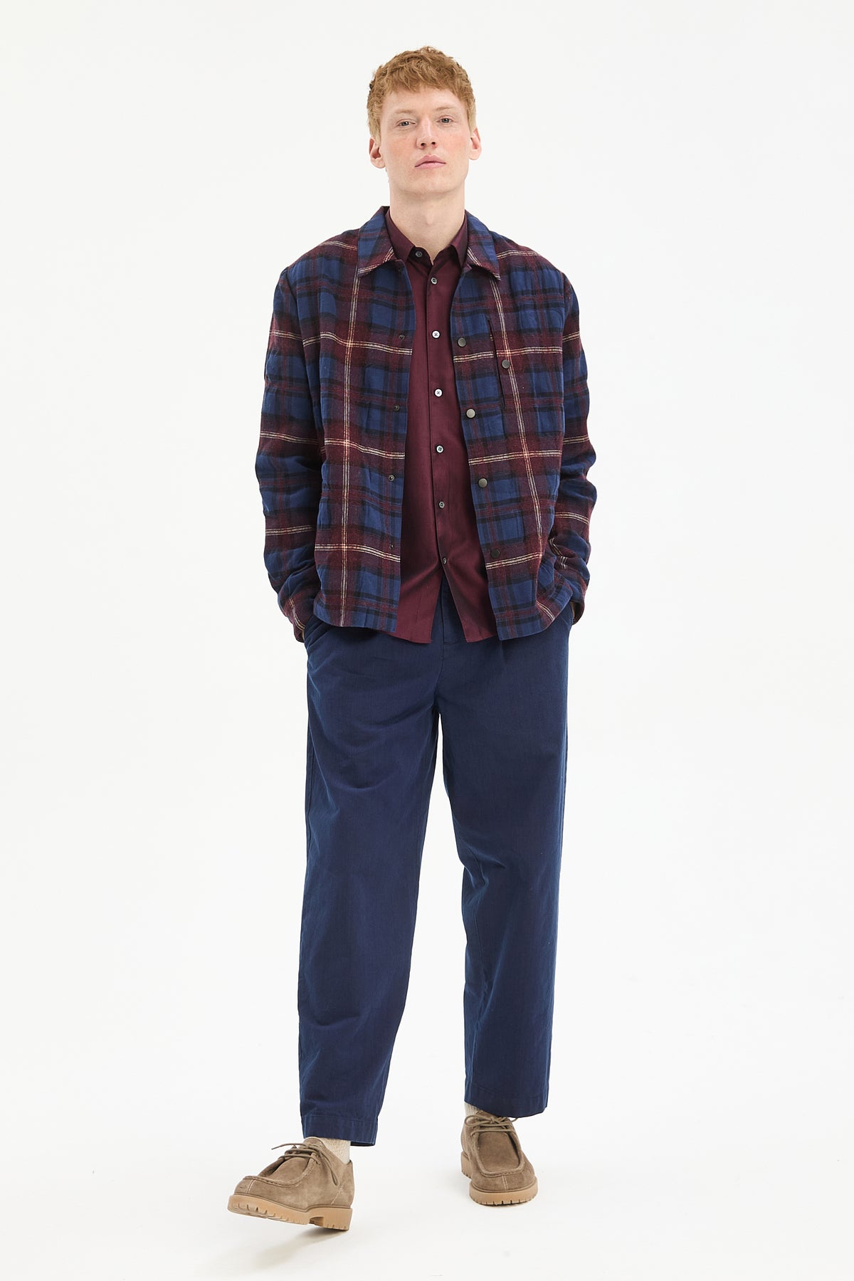Snap Button Jacket in a Recycled Cotton and Virgin Wool with MEIDA