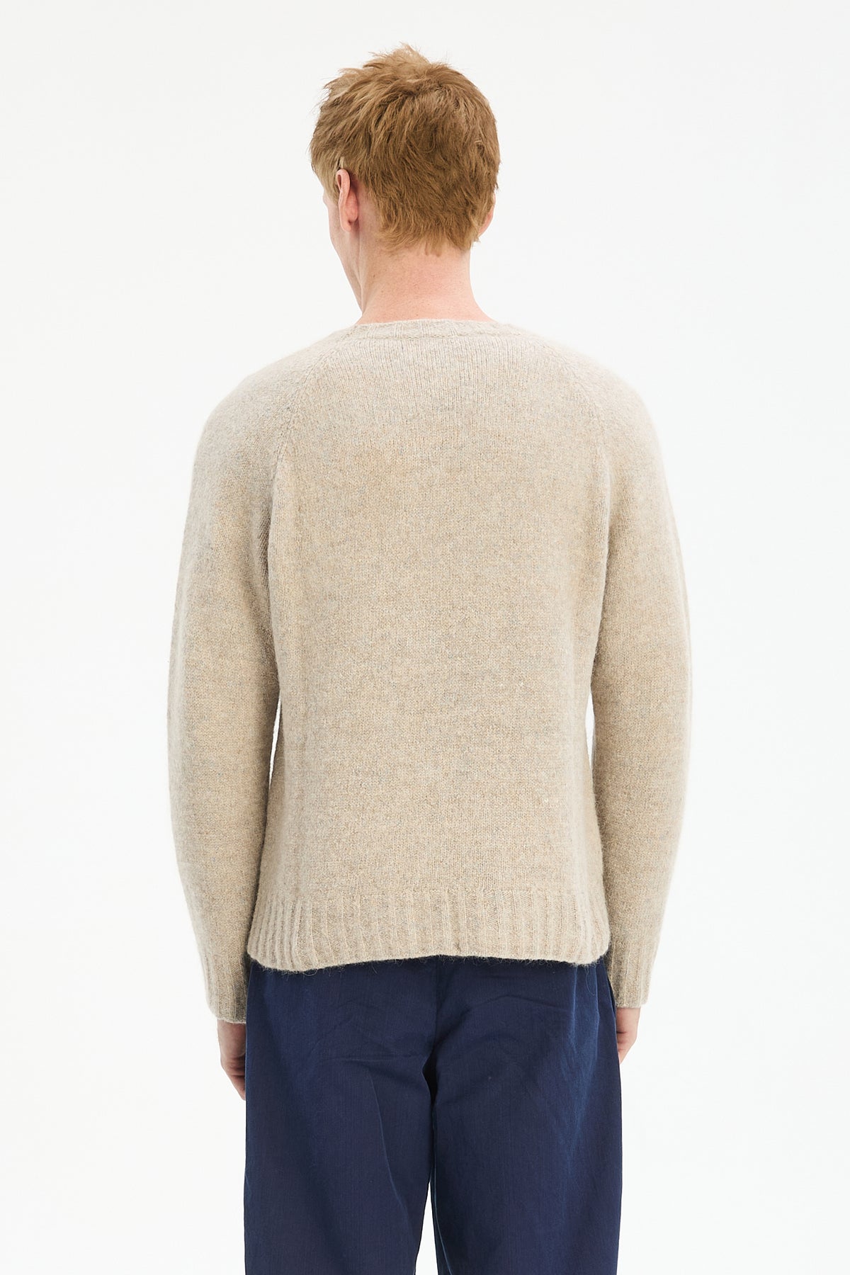 Crewneck Sweater in a Blend of Alpaca Wool and Organic Cotton