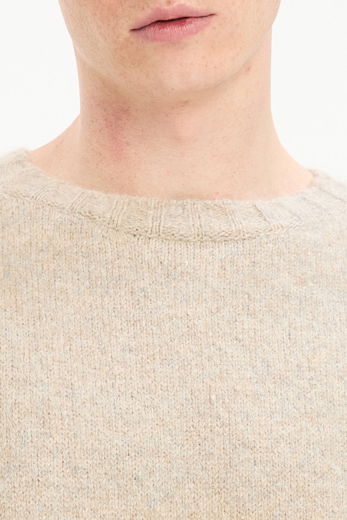 Crewneck Sweater in a Blend of Alpaca Wool and Organic Cotton