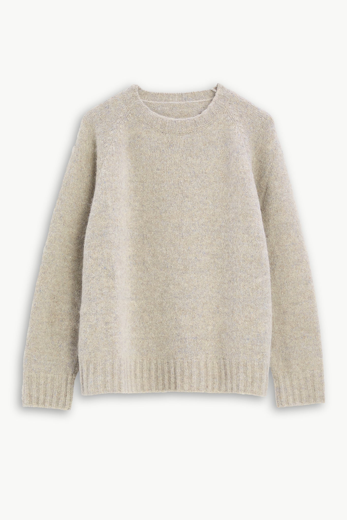 Crewneck Sweater in a Blend of Alpaca Wool and Organic Cotton