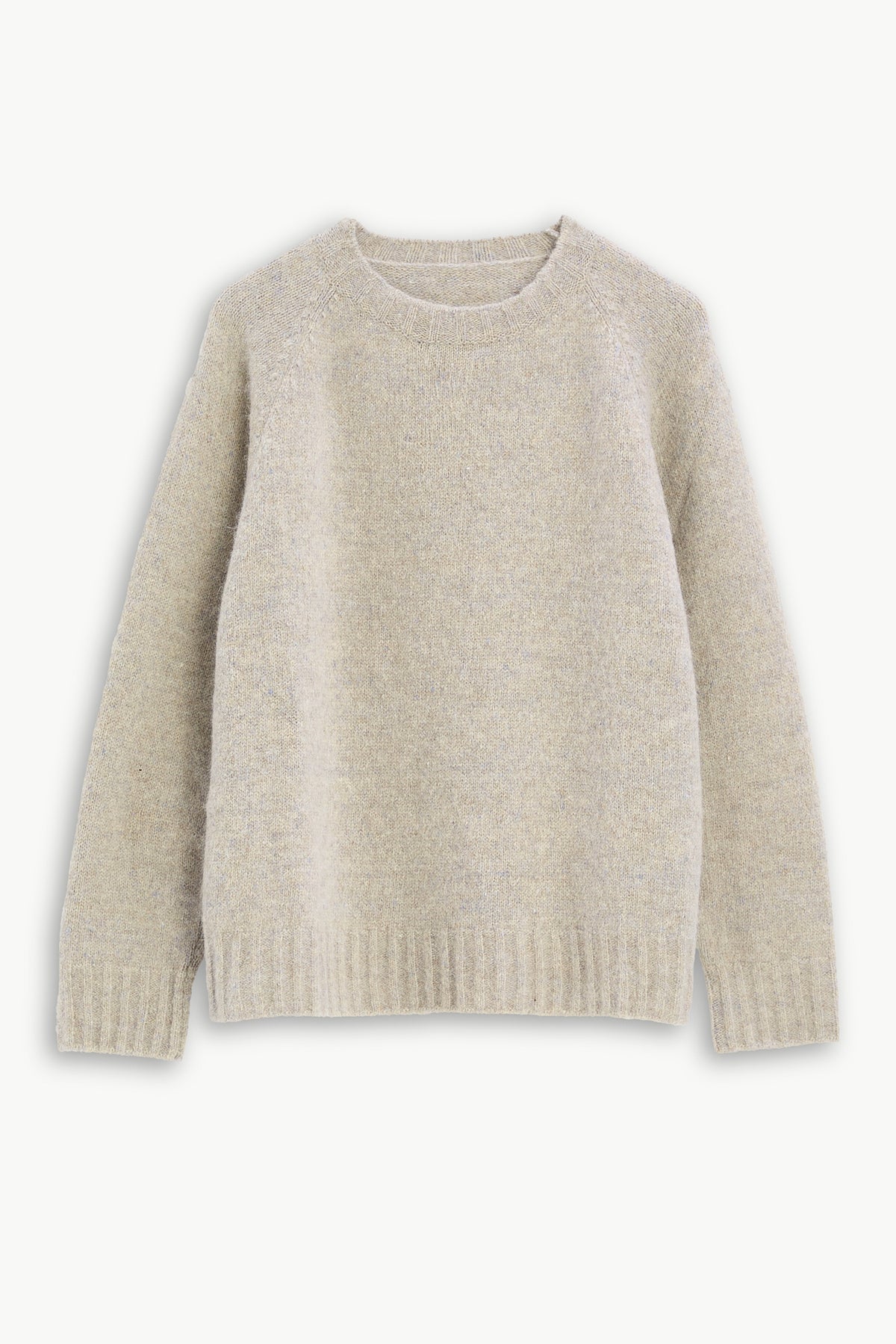 Crewneck Sweater in a Blend of Alpaca Wool and Organic Cotton