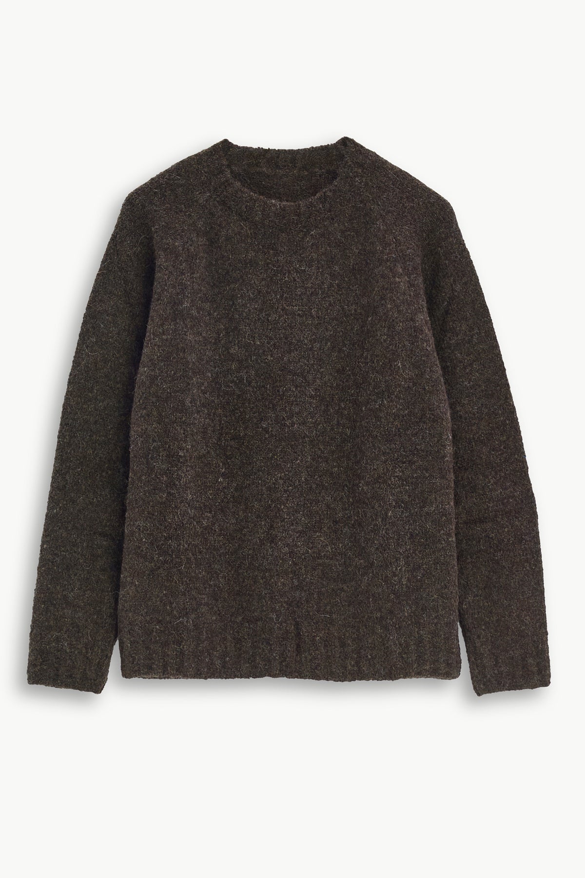 Crewneck Sweater in a Deep Espresso Brown Sustainable Alpaca