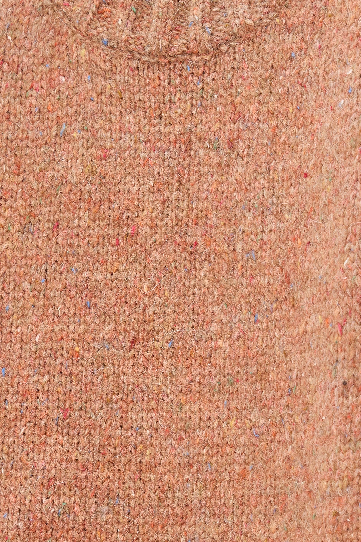 Crewneck Sweater in Terracotta Nepped Alpaca