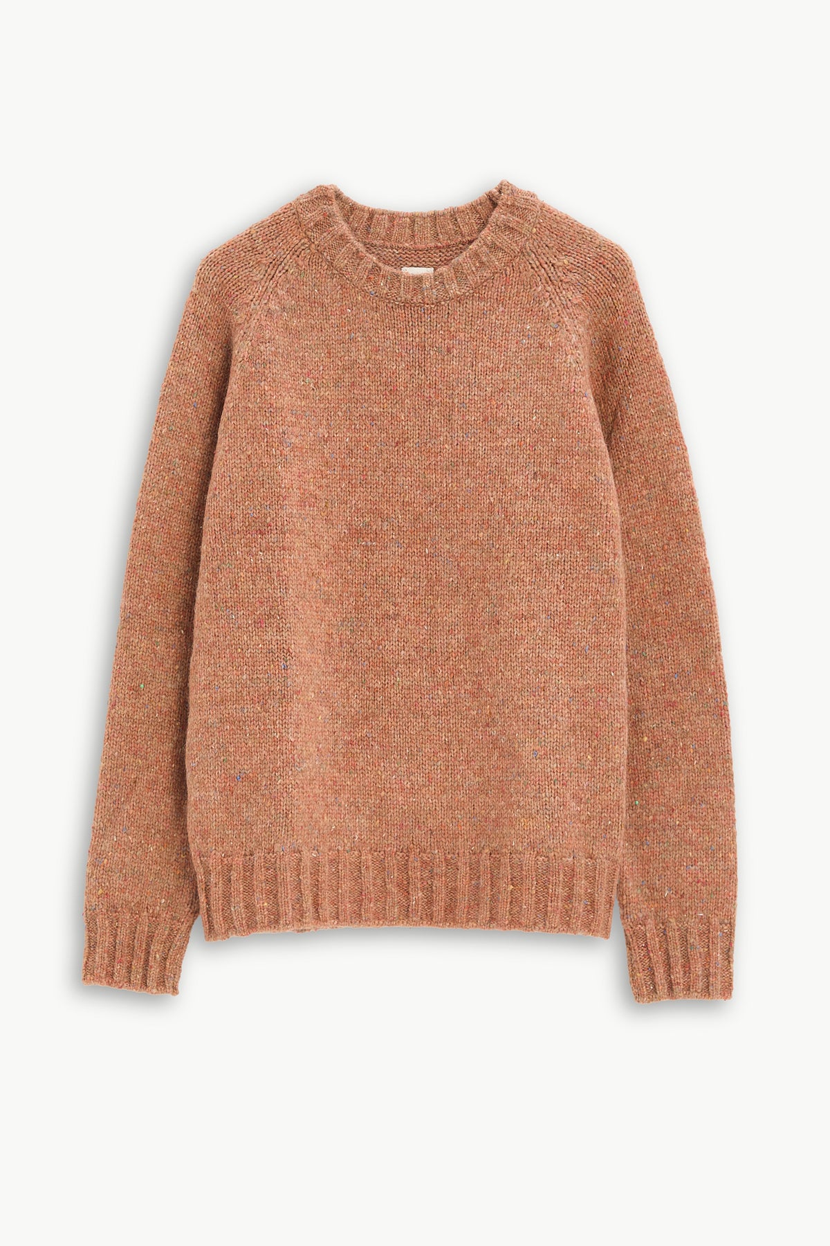 Crewneck Sweater in Terracotta Nepped Alpaca