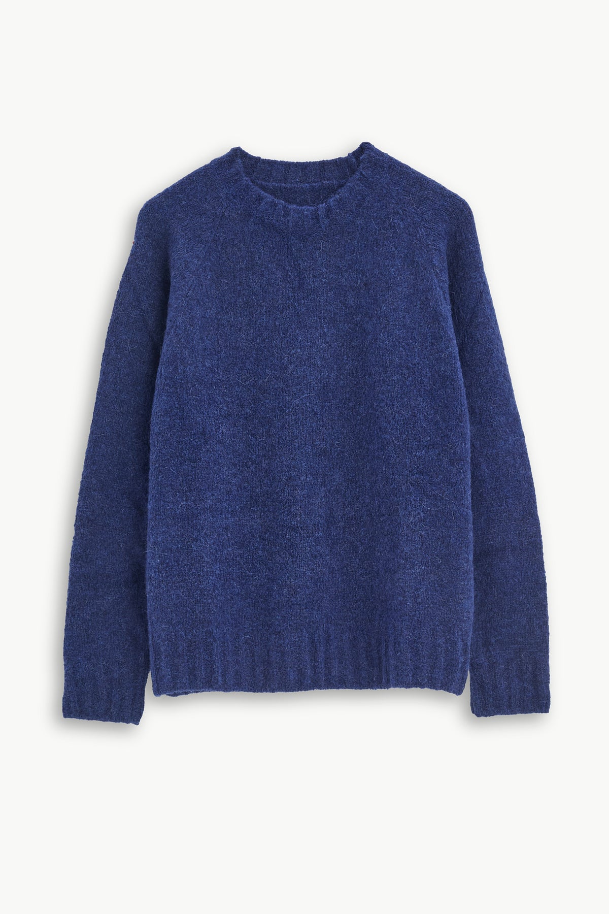 Crewneck Sweater in Dark Cobalt Blue Alpaca Wool