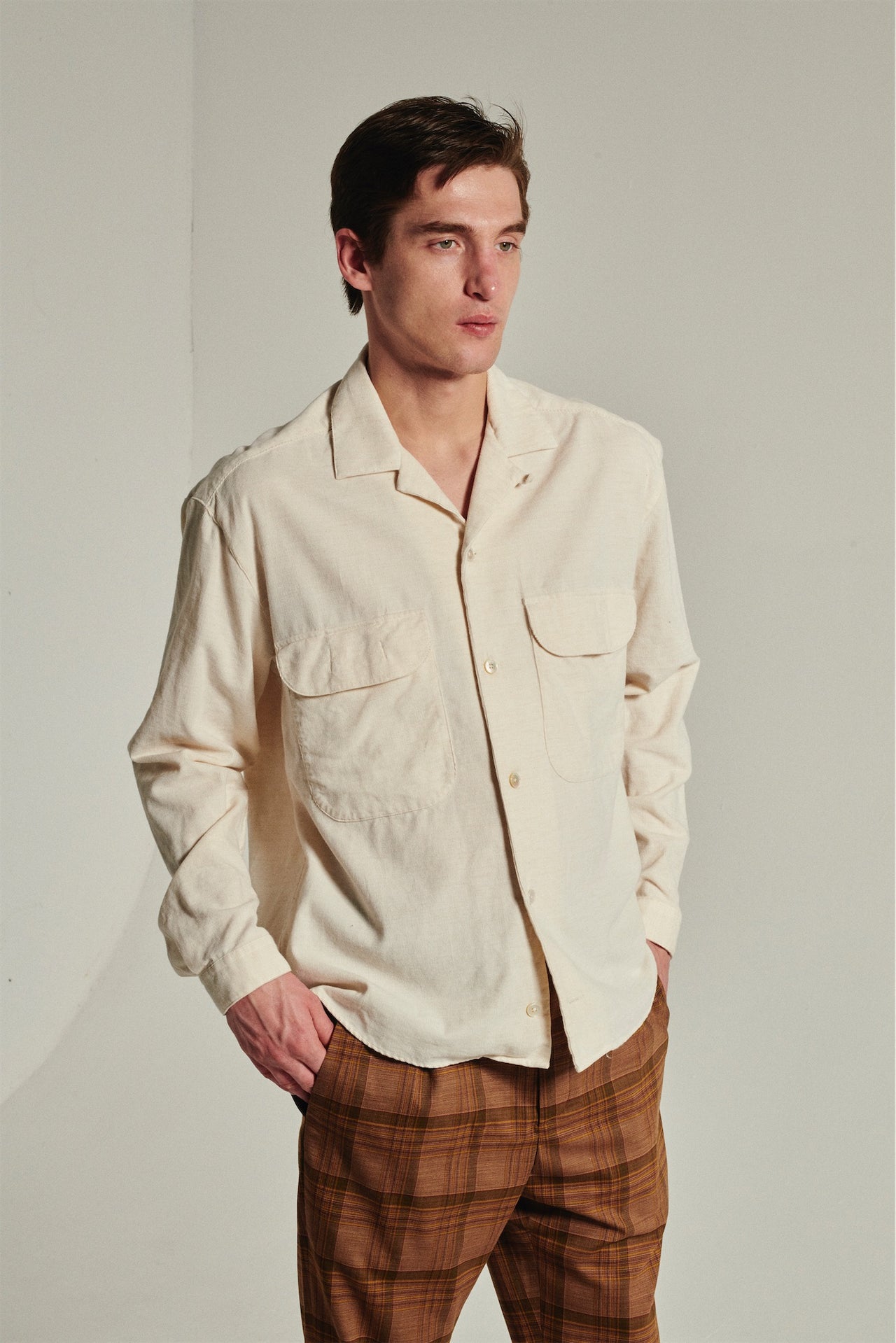 Relaxed Oversized Leisure Shirt in a Creamy Japanese Baby Corduroy Cotton