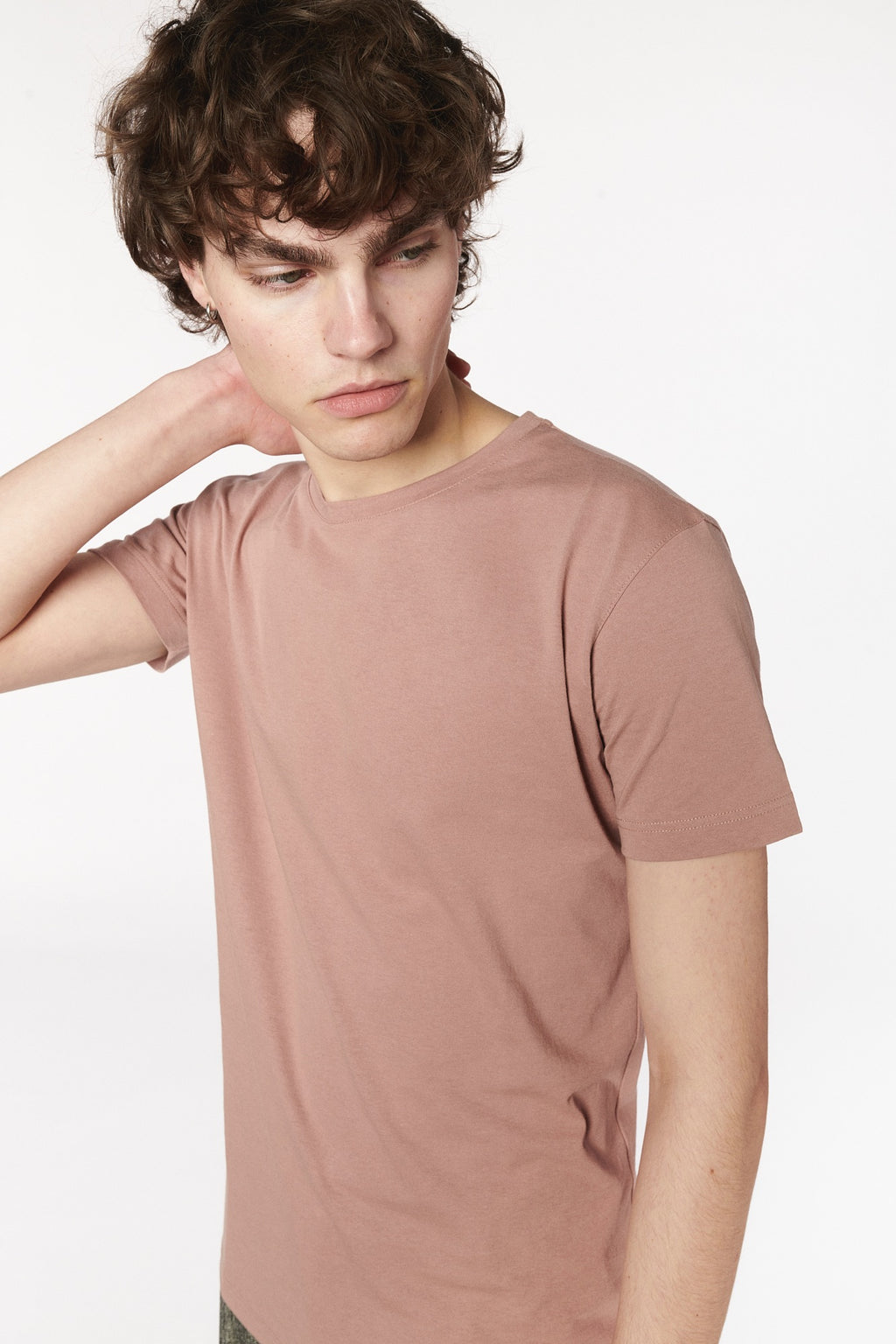 T-Shirt in a Powder Pink Soft Organic Japanese Cotton