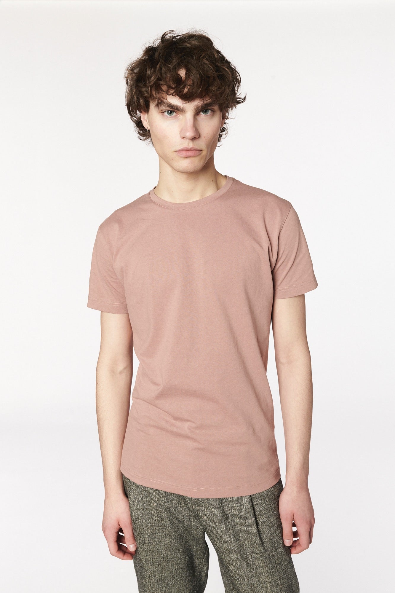 T-Shirt in a Powder Pink Soft Organic Japanese Cotton