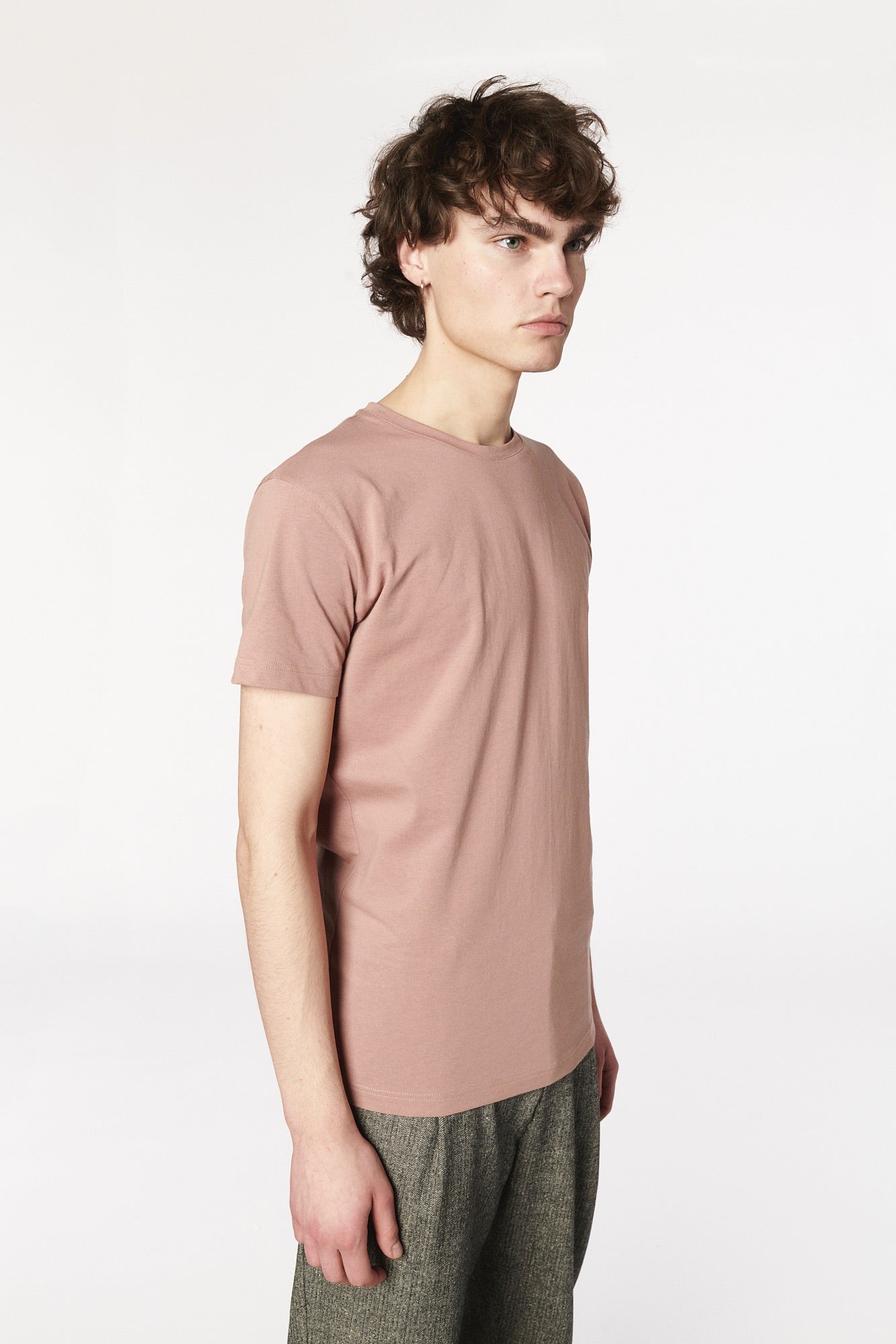 T-Shirt in a Powder Pink Soft Organic Japanese Cotton