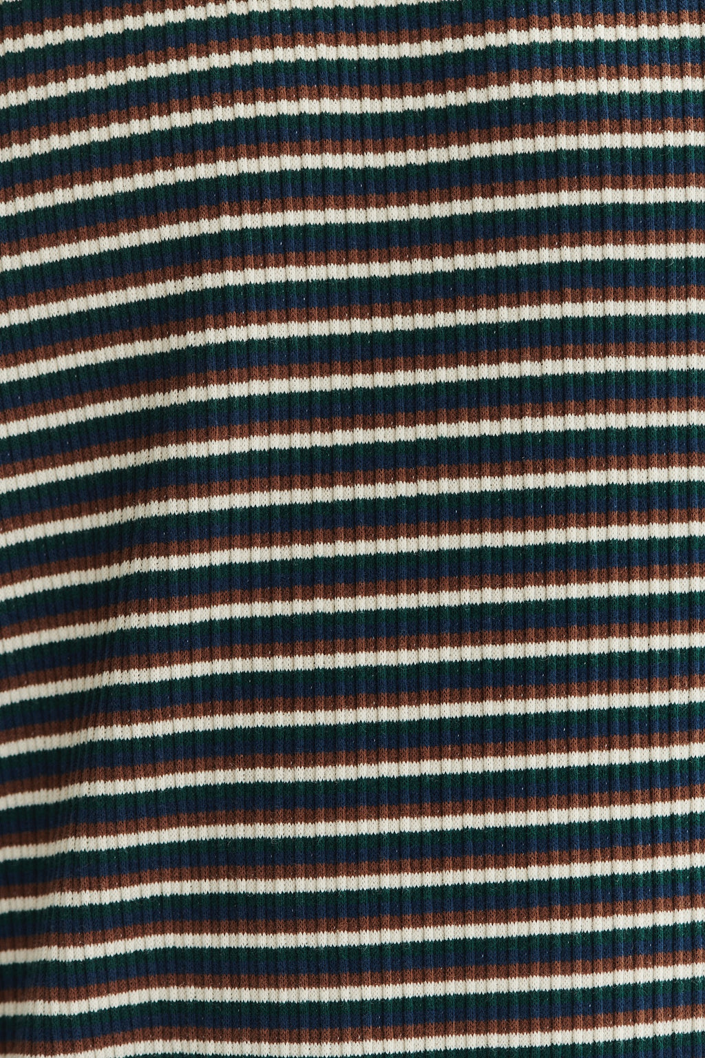 Long Sleeve Sweatshirt in a Navy, Brown and Cream Beige White Finest  Rib Knit Japanese Cotton