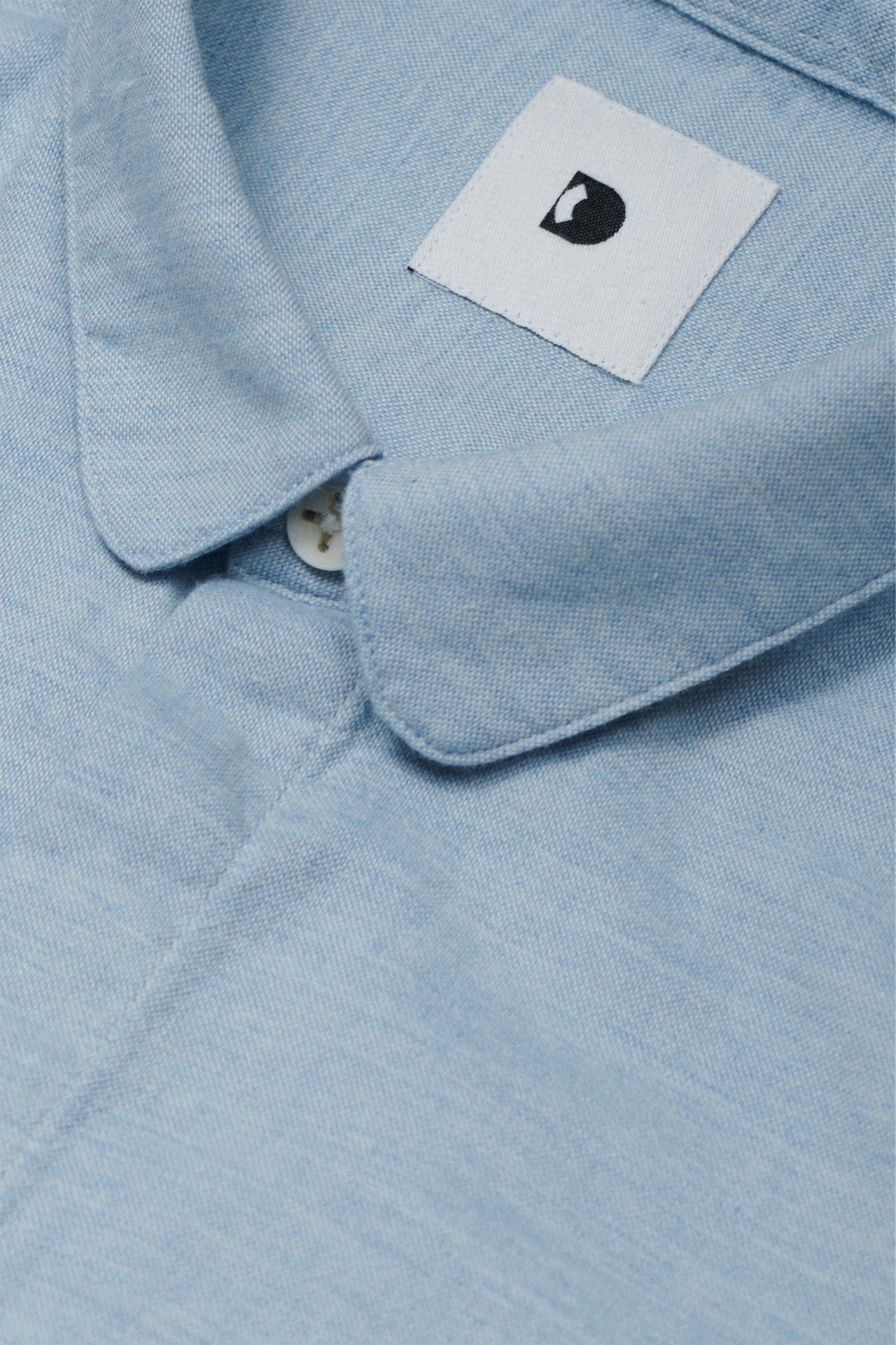 Cute Round Collar Shirt in a Light Blue Japanese Organic Oxford Cotton