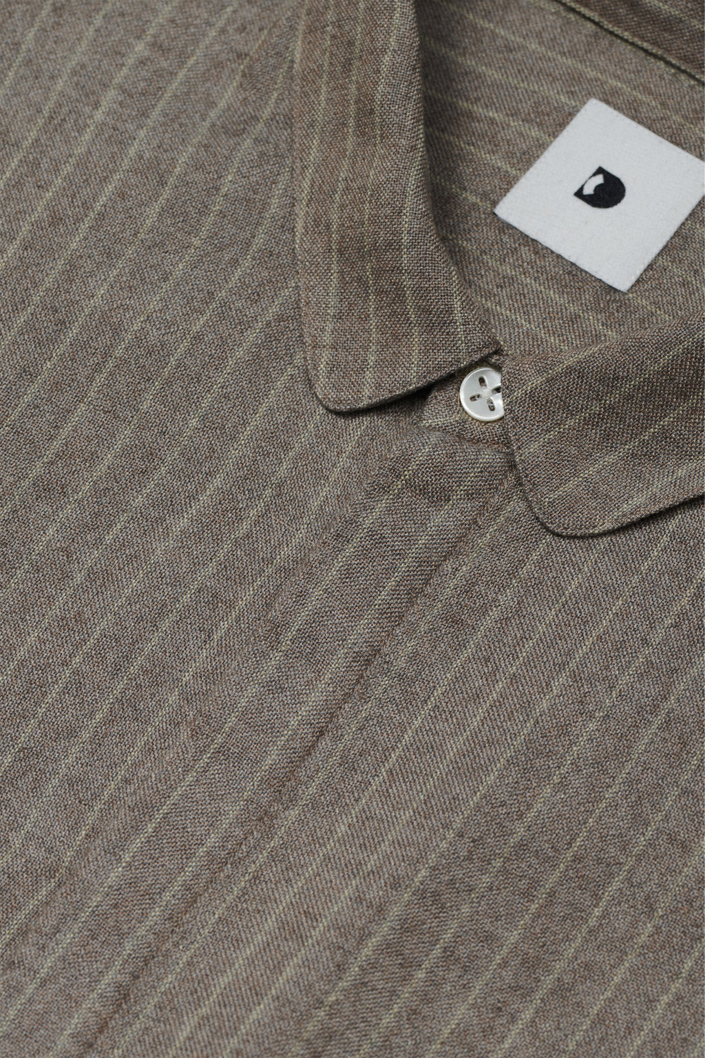 Cute Shirt in a Rusty Grey Copper Green Pin Stripe Portuguese Merino Wool and Modal