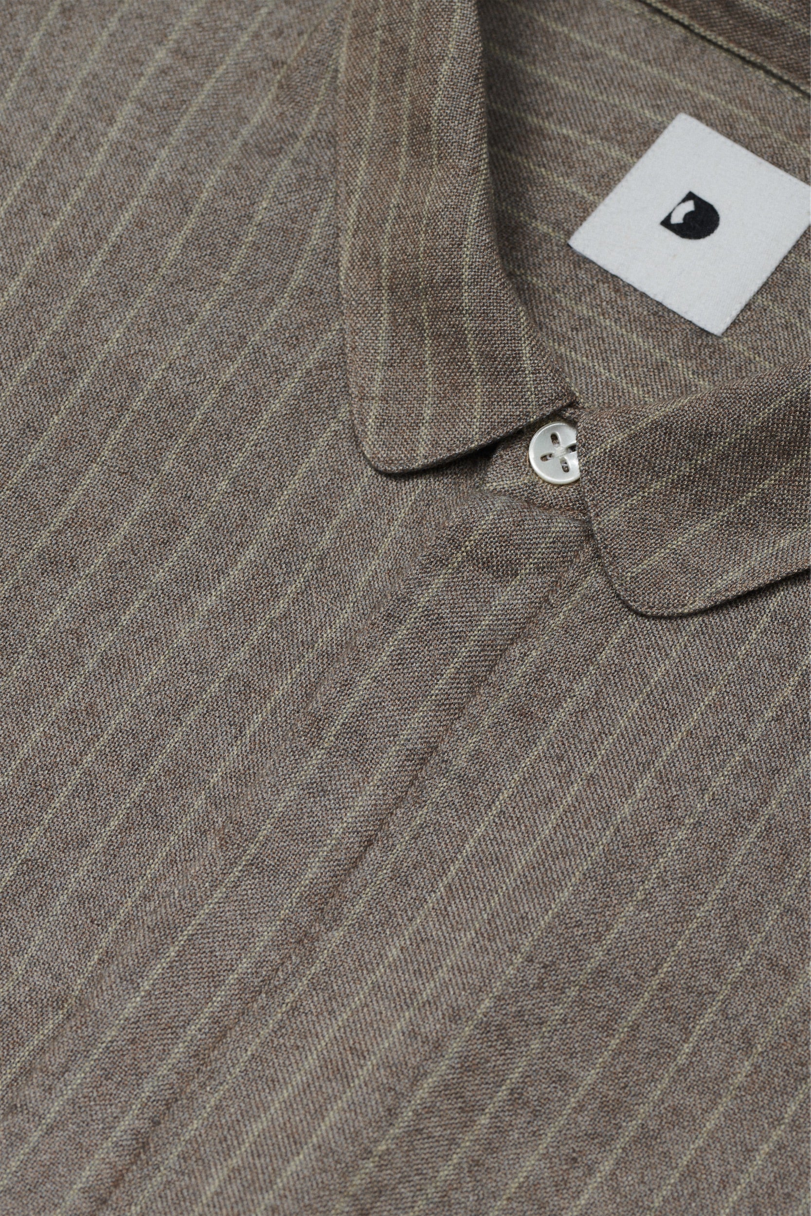 Cute Shirt in a Rusty Grey Copper Green Pin Stripe Portuguese Merino Wool and Modal