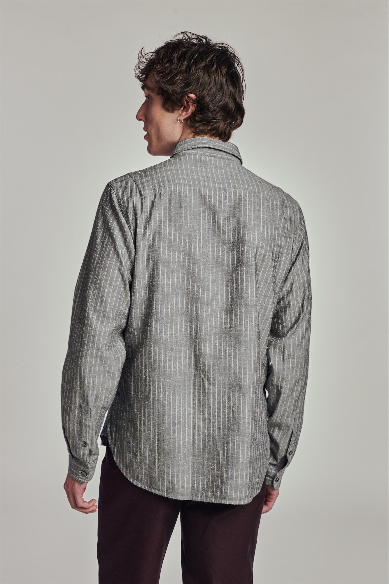 Cute Shirt in a Grey Drapey Blend of Portuguese Cotton and Silk