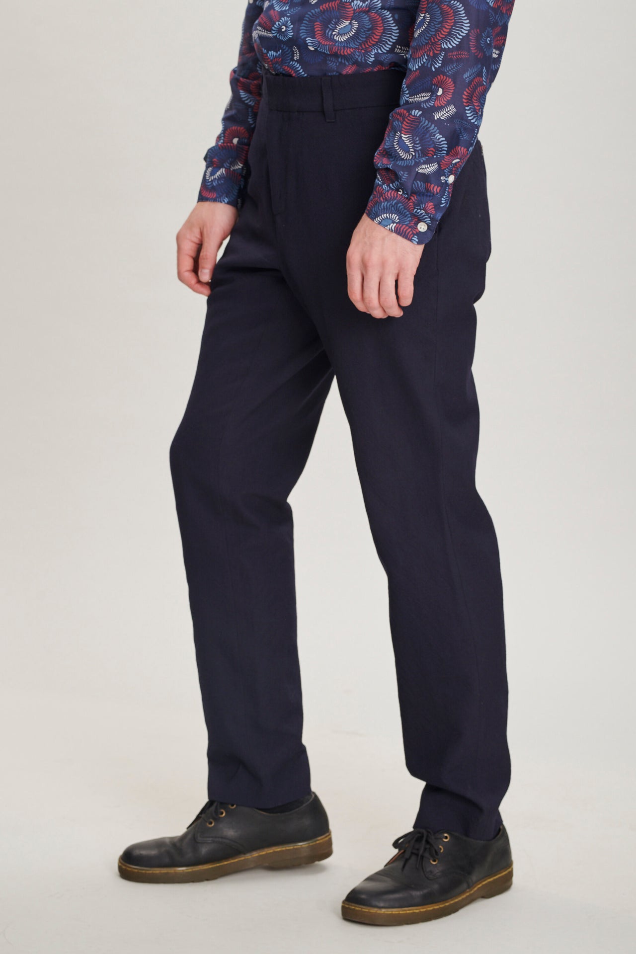 Town Trousers in the Finest Navy Blue Italian Soft Merino Wool by Bonotto