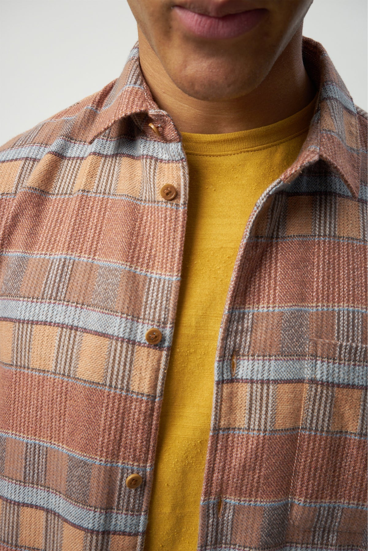 Strong Shirt in a Curry, Cinnamon and Brown Portuguese Cotton Flannel