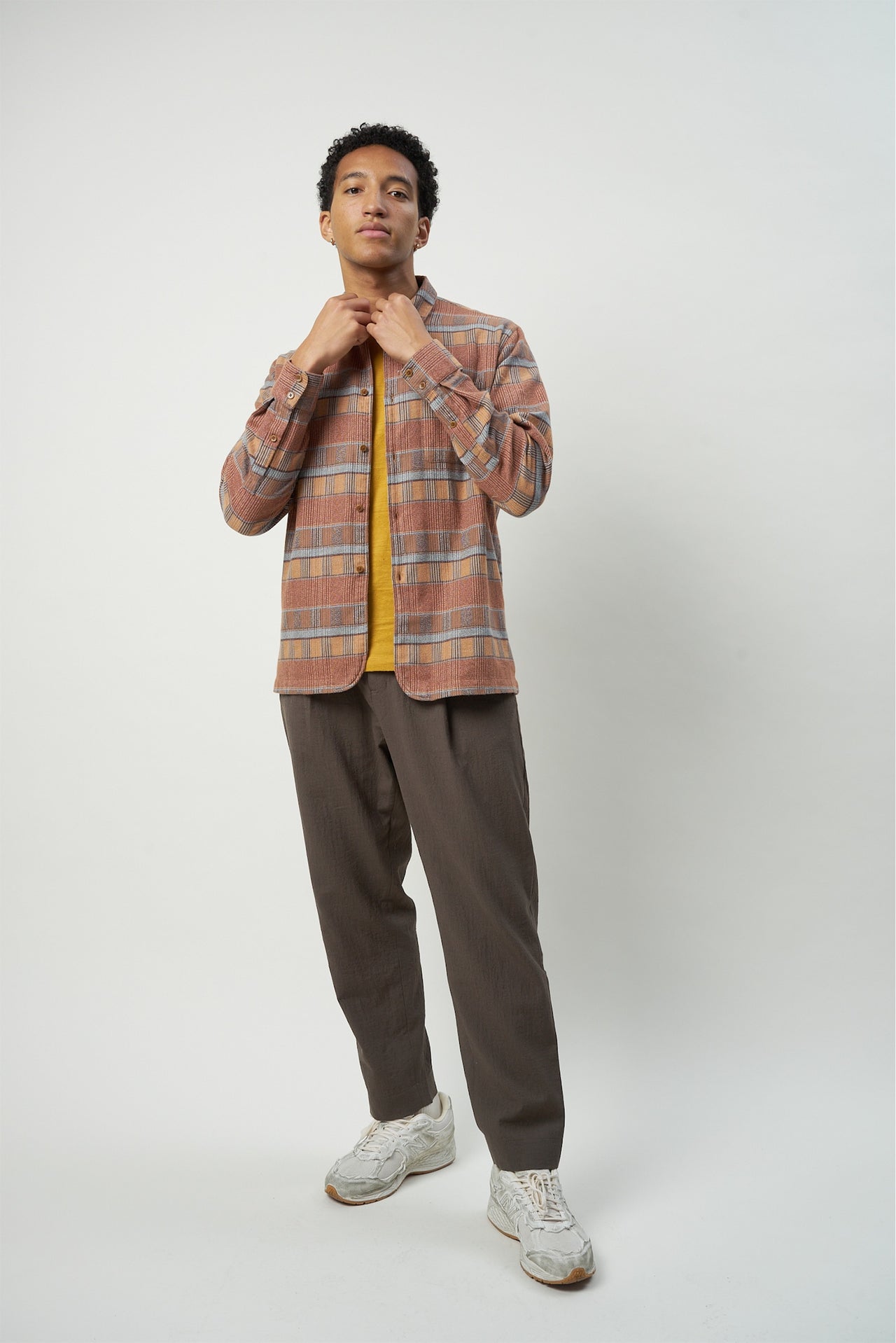 Strong Shirt in a Curry, Cinnamon and Brown Portuguese Cotton Flannel
