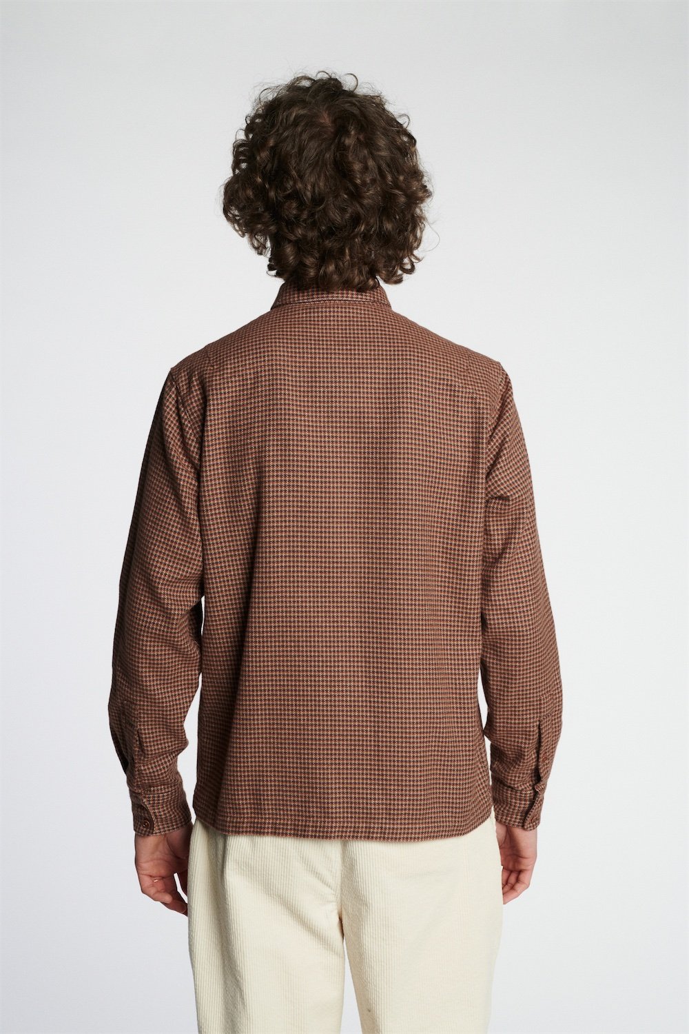 Strong Shirt in a Brown, Green, Yellow and Purple Chequered Portuguese Cotton Flannel