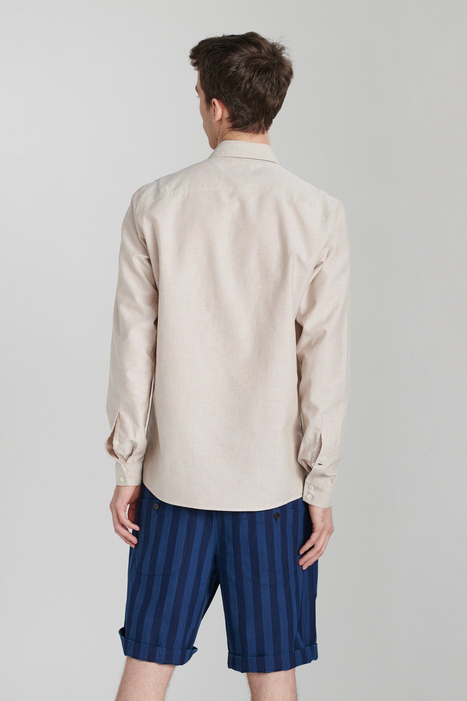 Proper Double Pocket Shirt in a Beige Portuguese Oxford Cotton