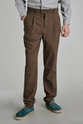 Bohemian Trousers in an Olive Brown Italian Soft Merino Wool