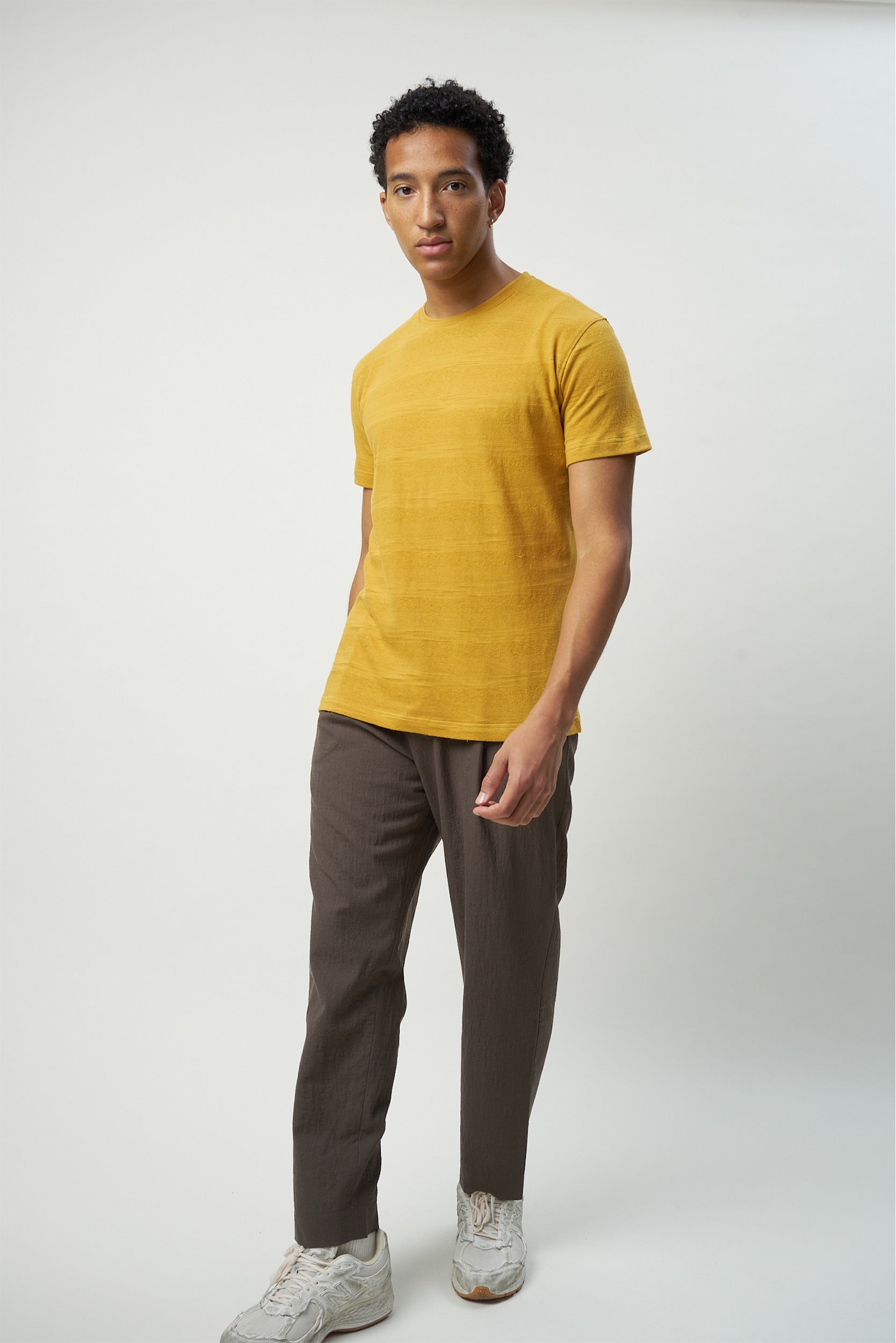 T-Shirt in a Yellow Japanese Slow-Knit Cotton Jersey