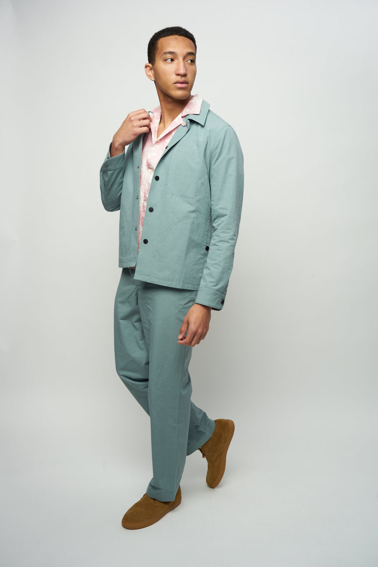 Rolling Hills Trousers in a Fine Mint Green Japanese Cotton