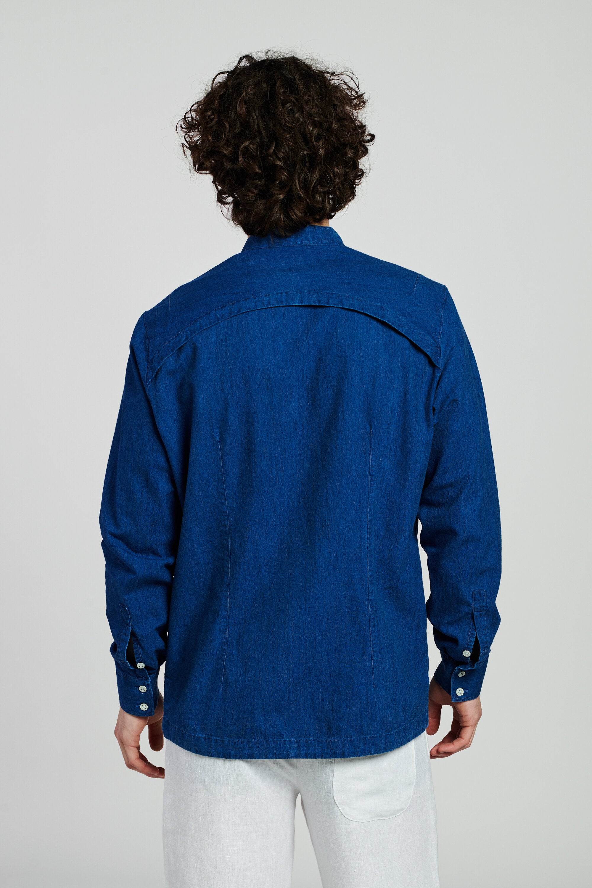 Confident Overshirt in a Bright Blue Indigo Dyed Italian Cotton