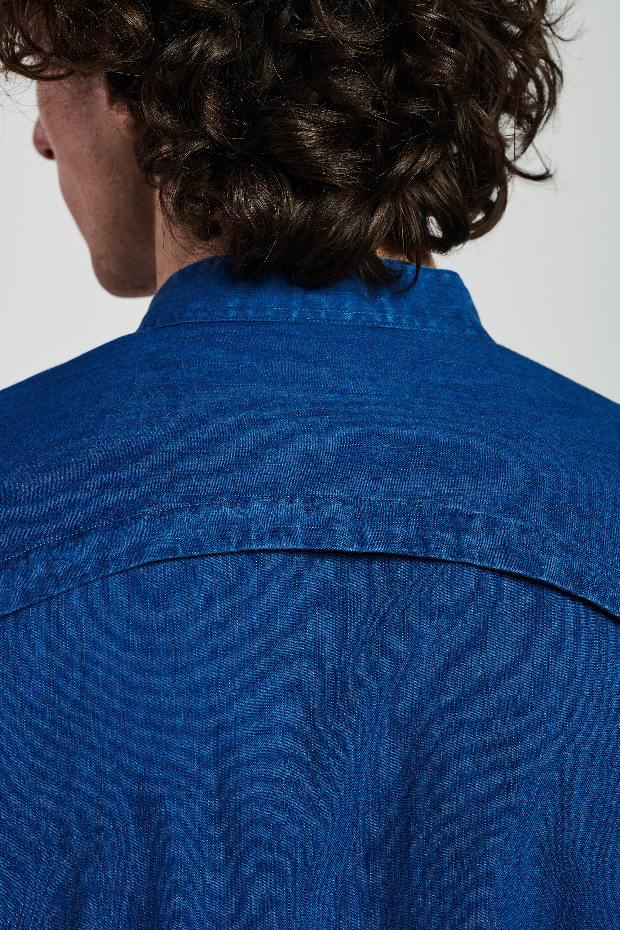 Confident Overshirt in a Bright Blue Indigo Dyed Italian Cotton