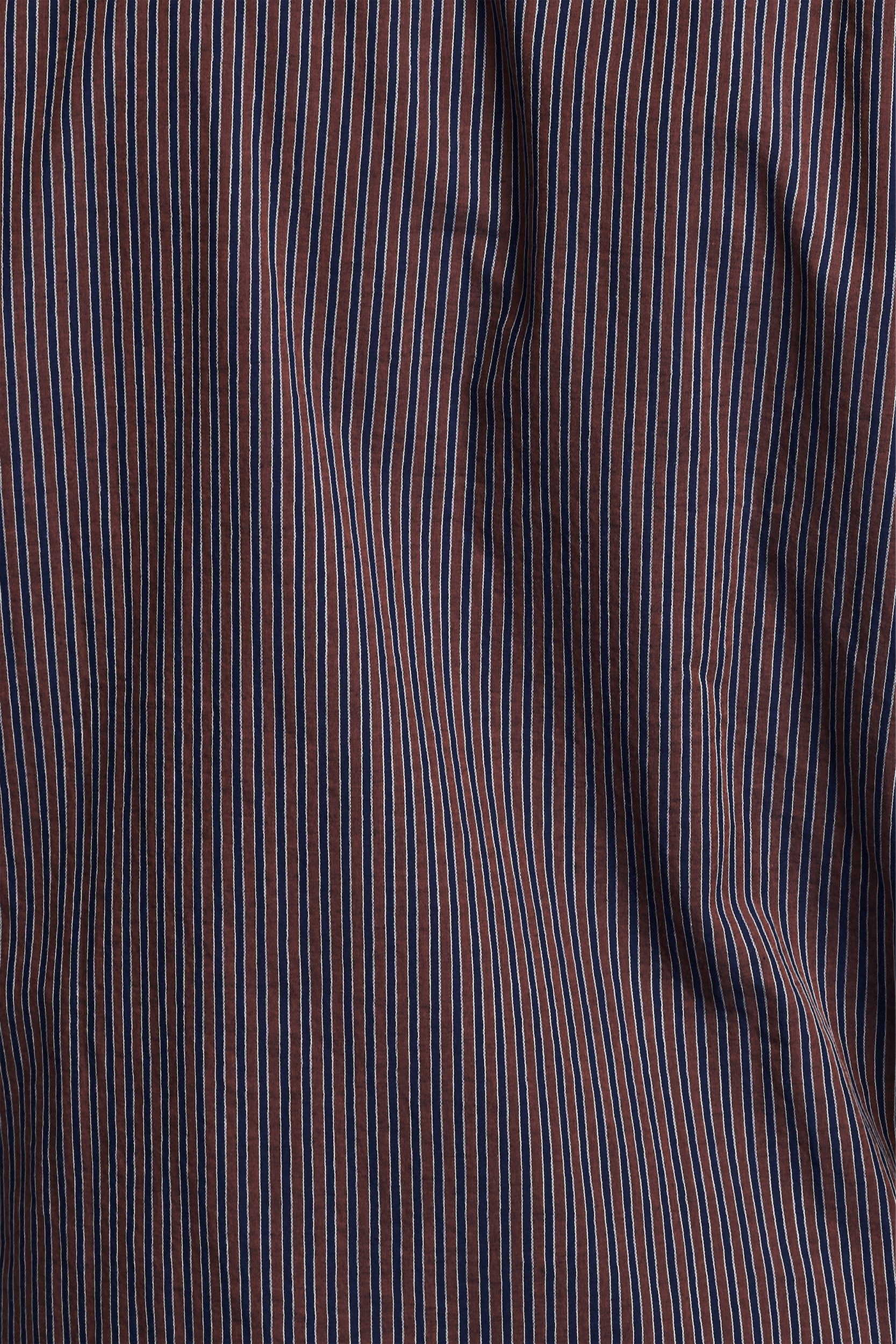 Feel Good Shirt in a Blue and Brown Striped Finest Italian Cotton