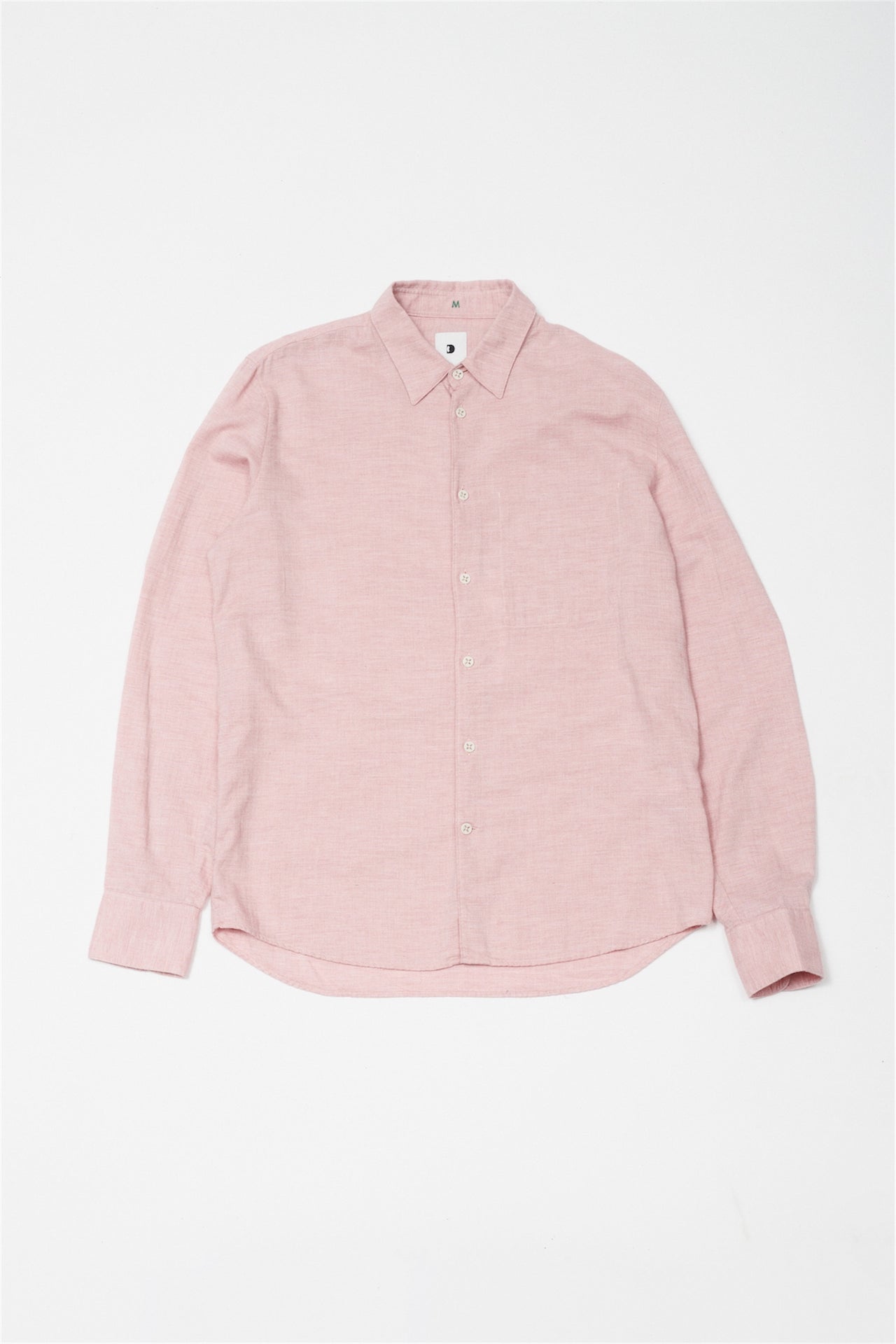 Feel Good Shirt in a Pink Japanese Organic Herringbone Cotton