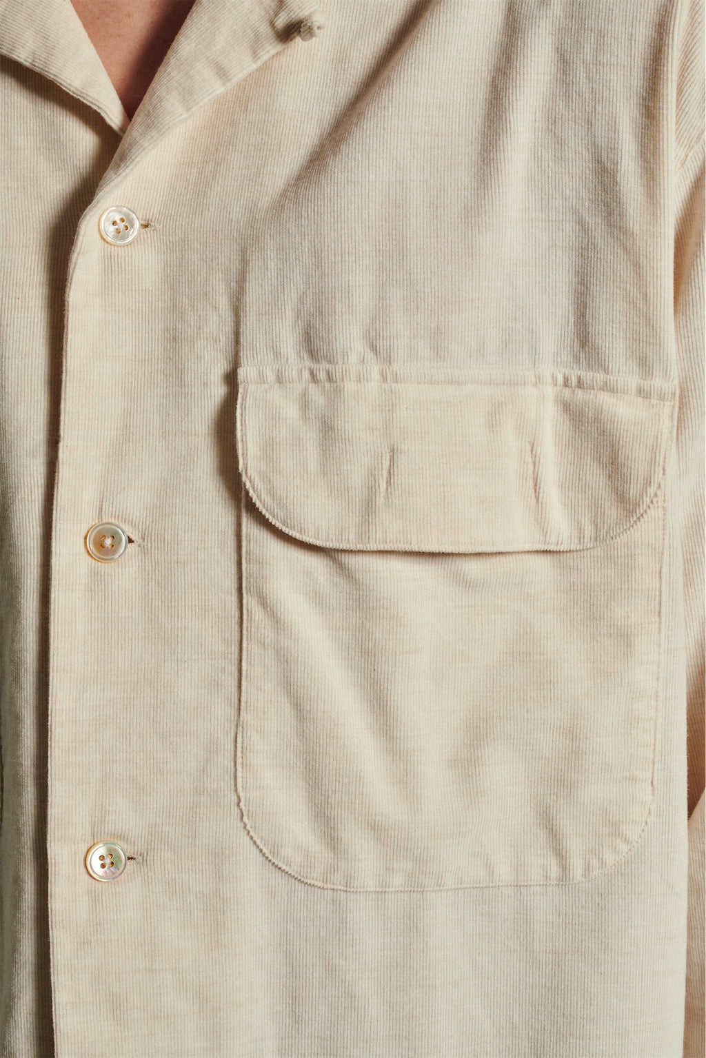 Relaxed Oversized Leisure Shirt in a Creamy Japanese Baby Corduroy Cotton