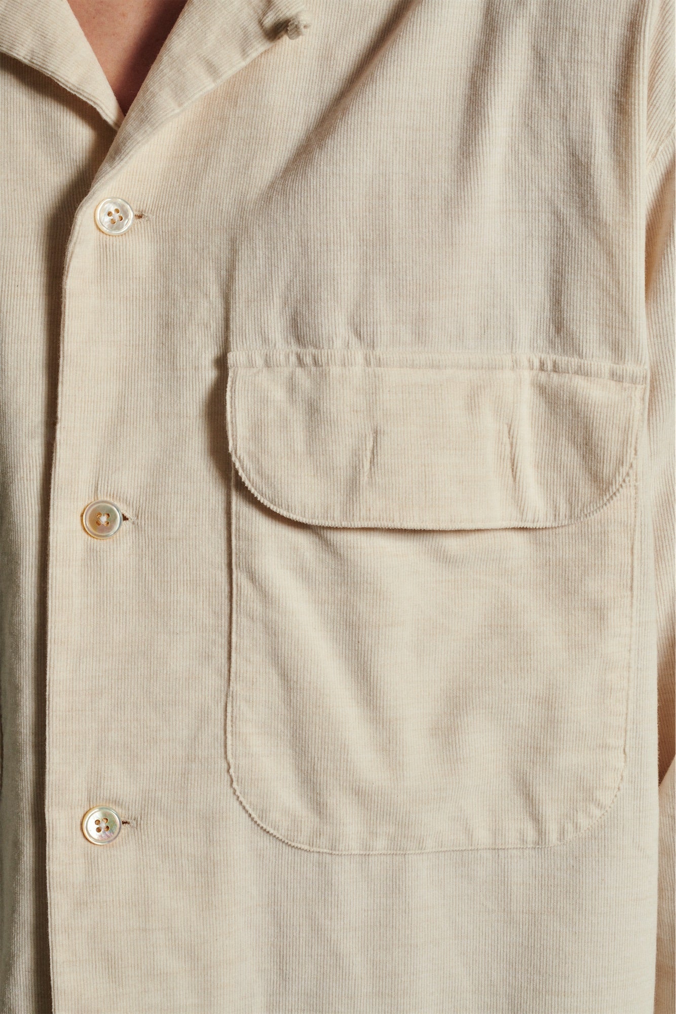 Relaxed Oversized Leisure Shirt in a Creamy Japanese Baby Corduroy Cotton