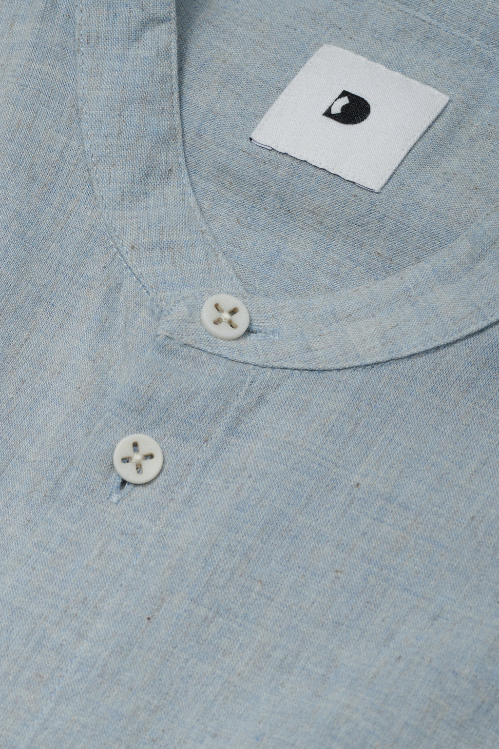 Zen Shirt in a Grey Blue Japanese Organic Cotton and Linen