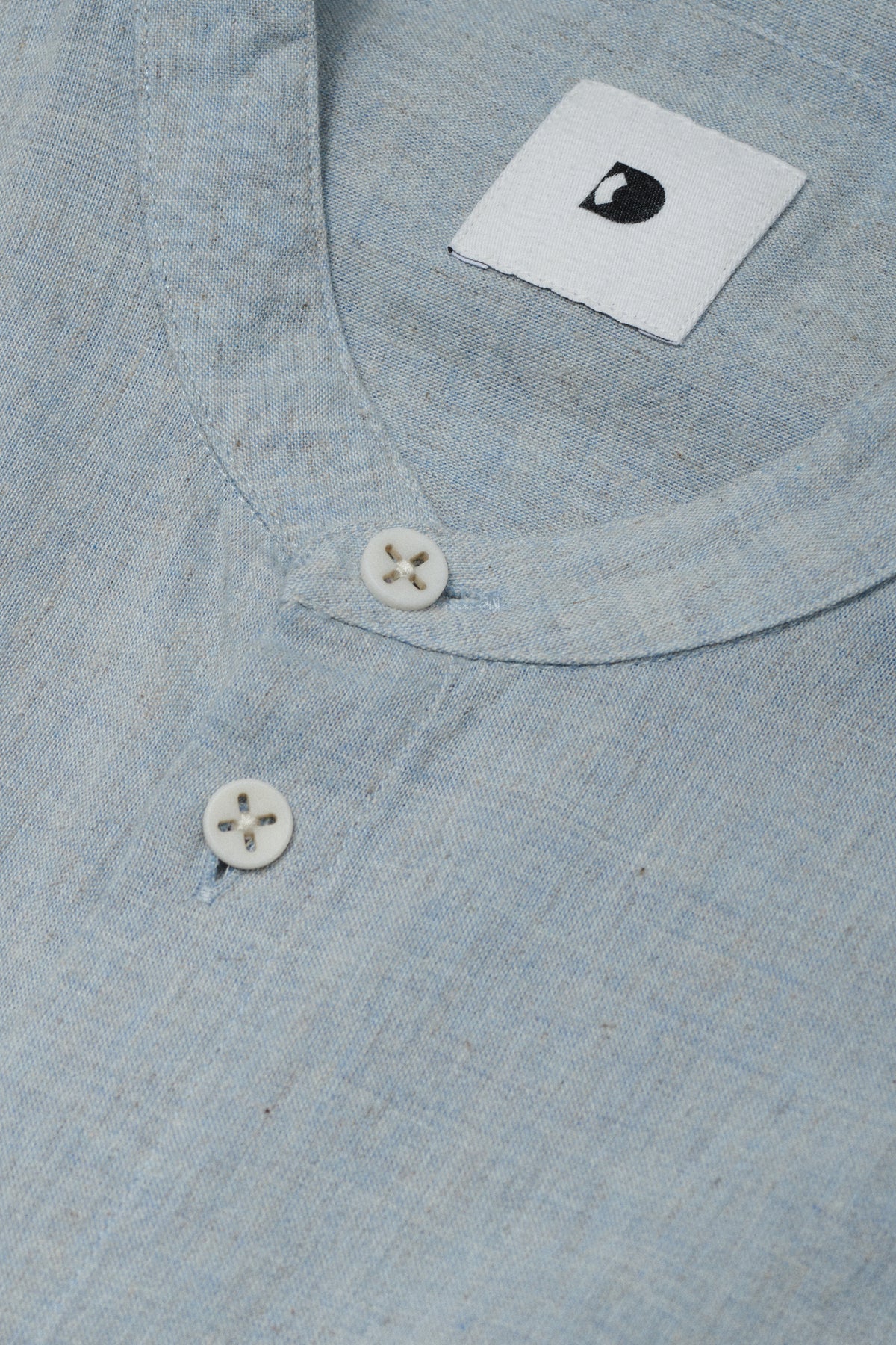 Zen Shirt in a Grey Blue Japanese Organic Cotton and Linen