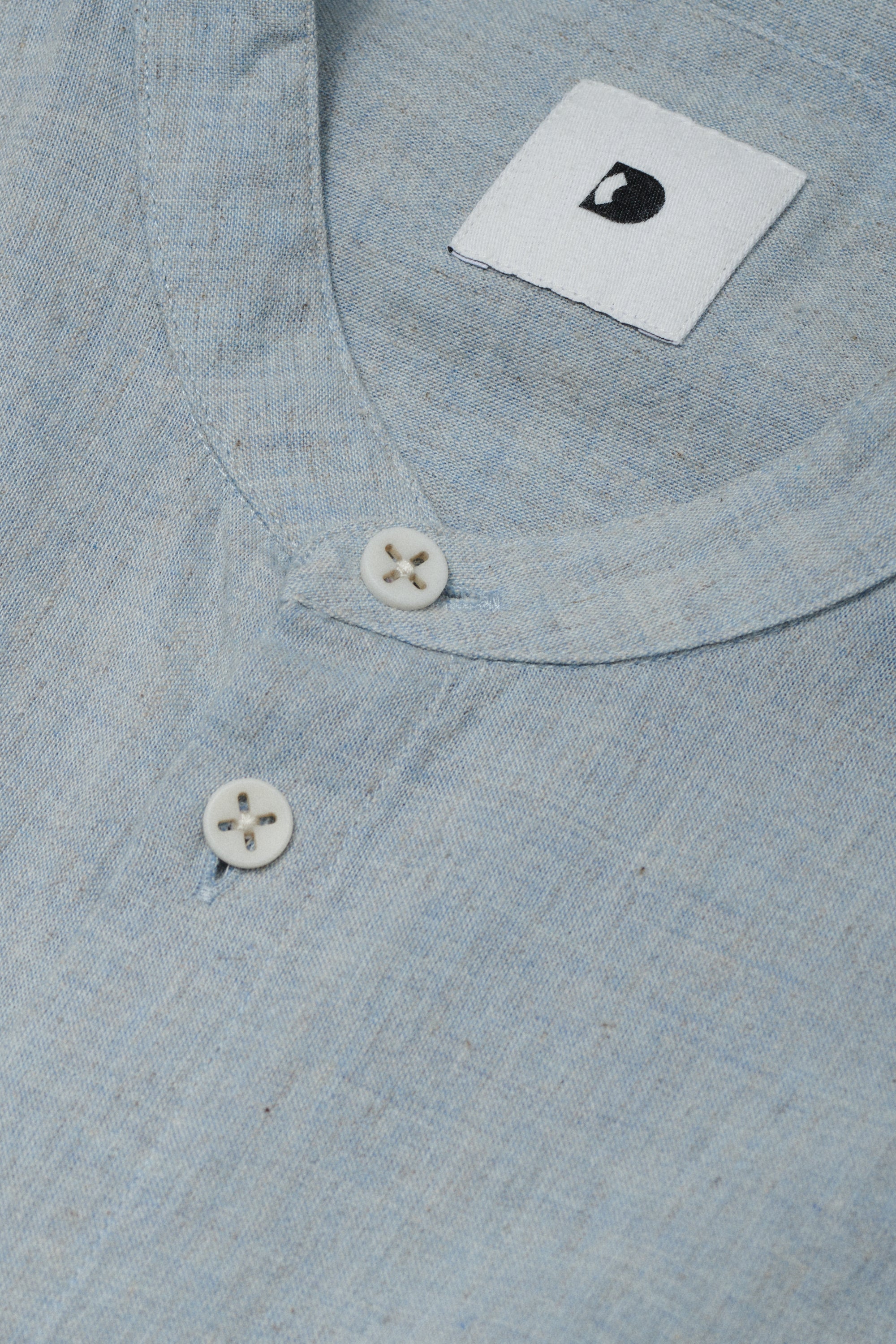 Zen Shirt in a Grey Blue Japanese Organic Cotton and Linen