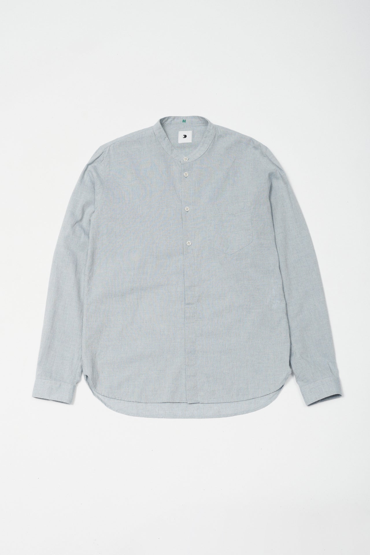 Zen Shirt in a Grey Blue Japanese Organic Cotton and Linen